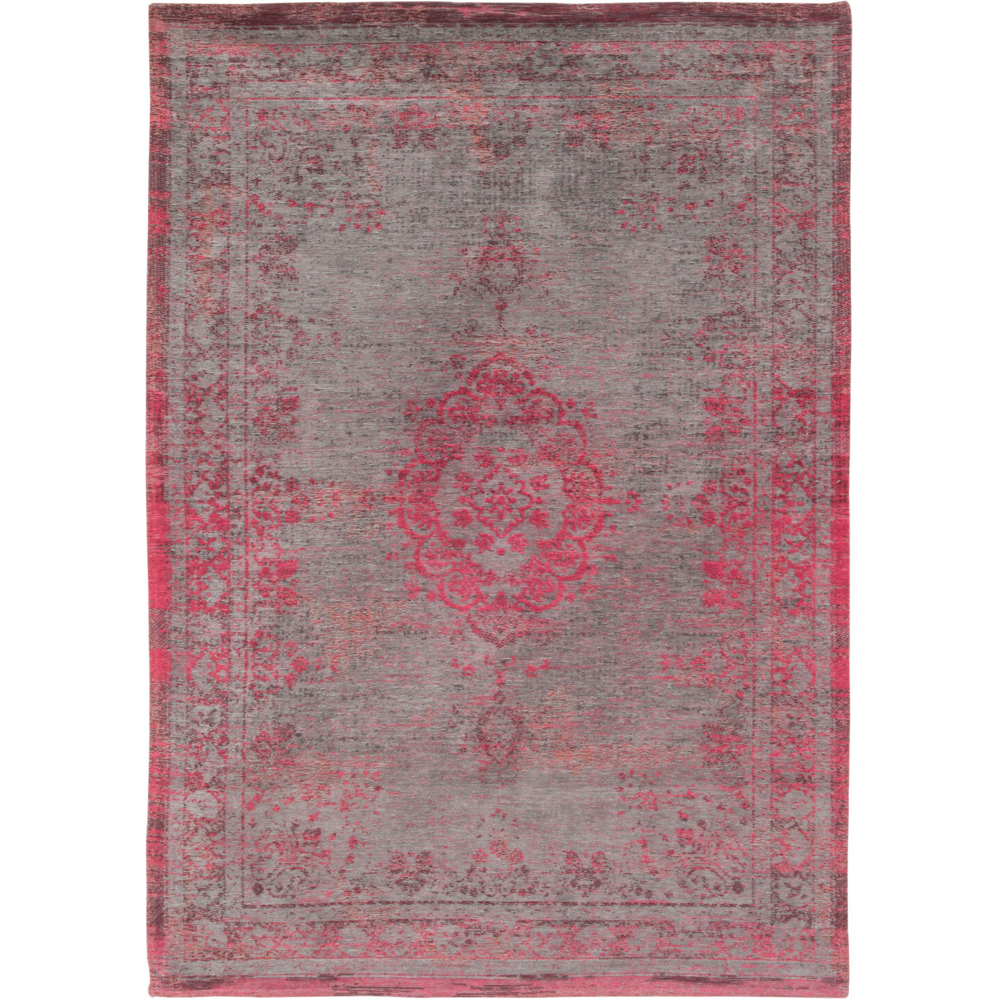 6' X 8' Gray and Pink Medallion Non Skid Area Rug