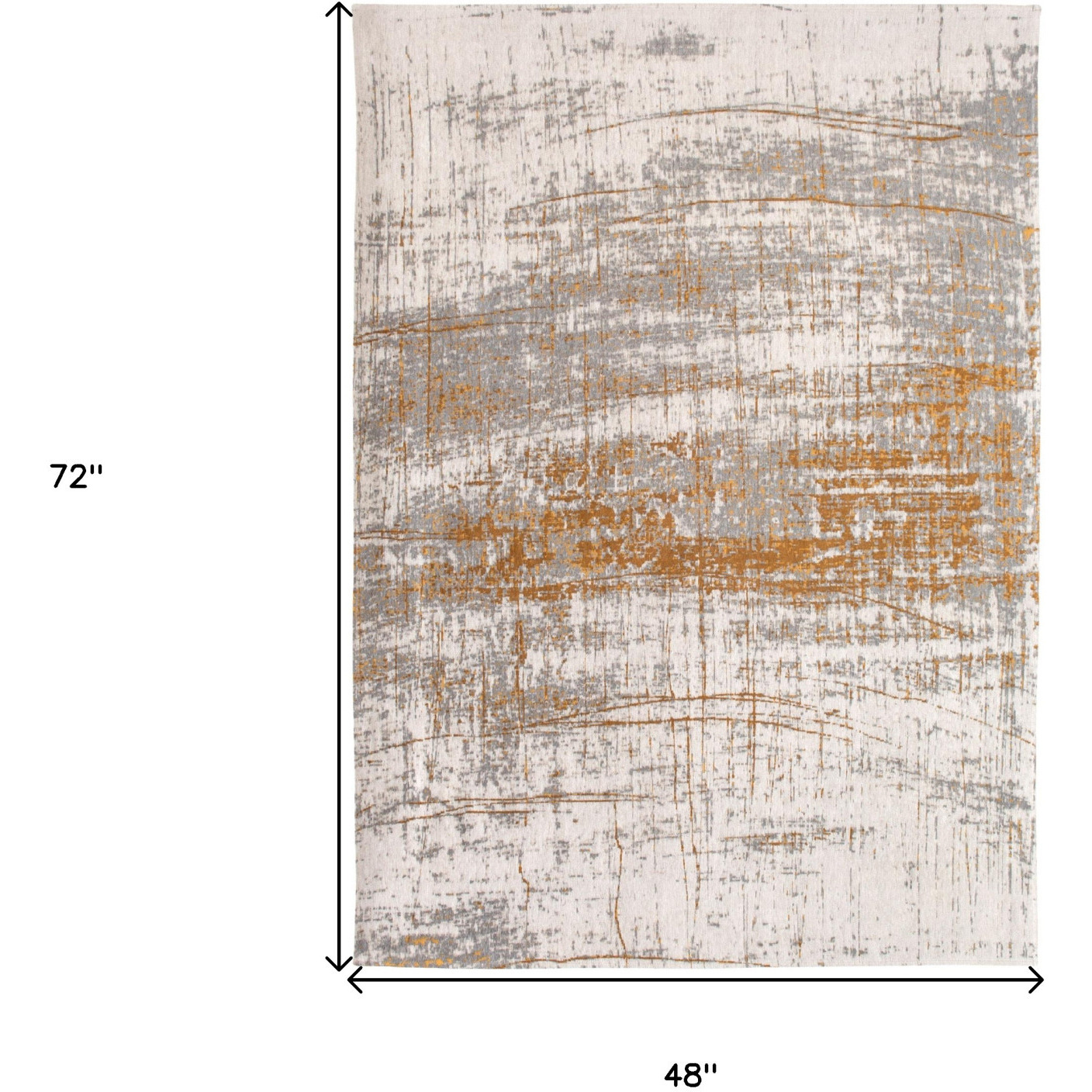 5' X 7' Gray and Gold Abstract Non Skid Area Rug