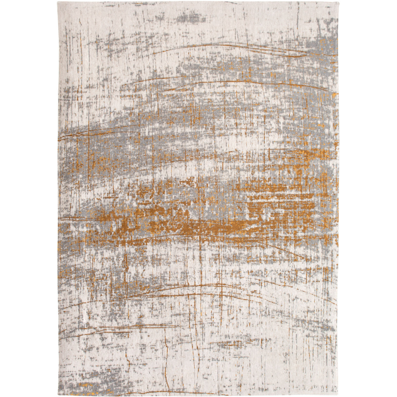 5' X 7' Gray and Gold Abstract Non Skid Area Rug