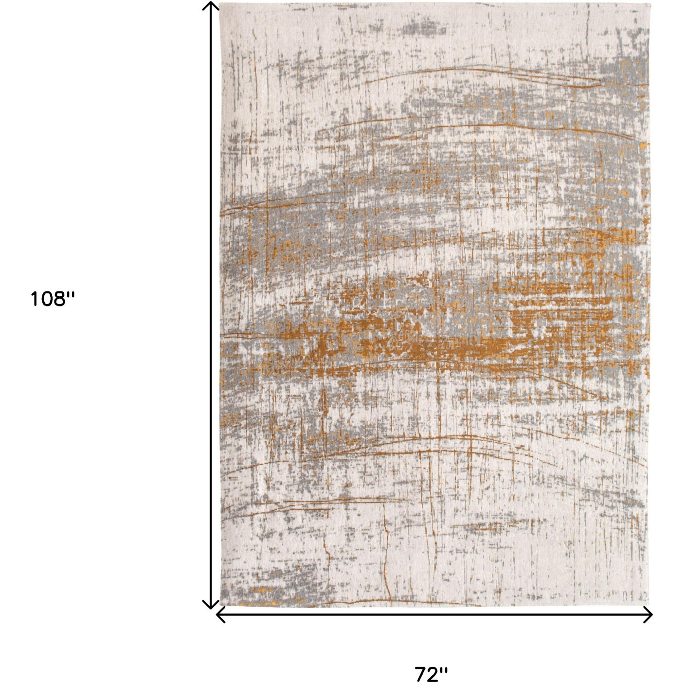 7' X 9' Gray and Gold Abstract Non Skid Area Rug