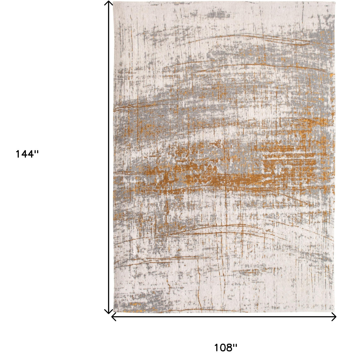 9' X 13' Gray and Gold Abstract Non Skid Area Rug