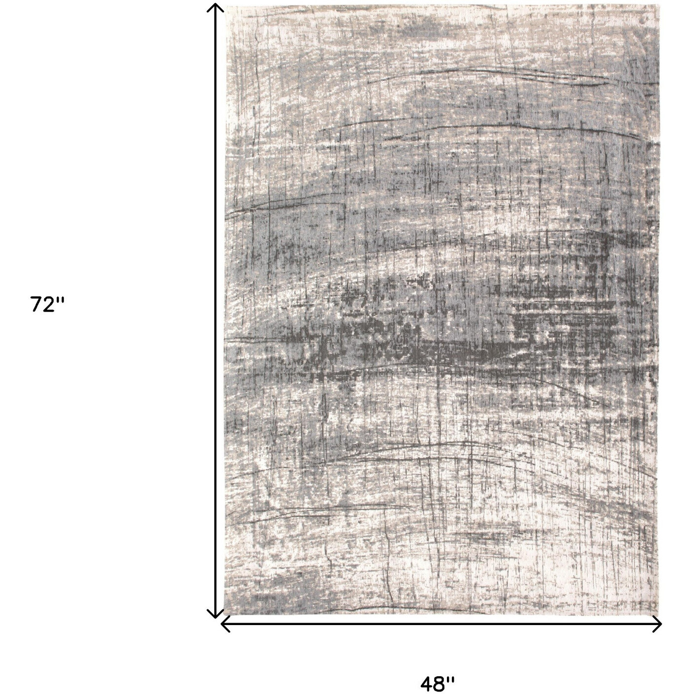 5' X 7' Gray and White Abstract Non Skid Area Rug