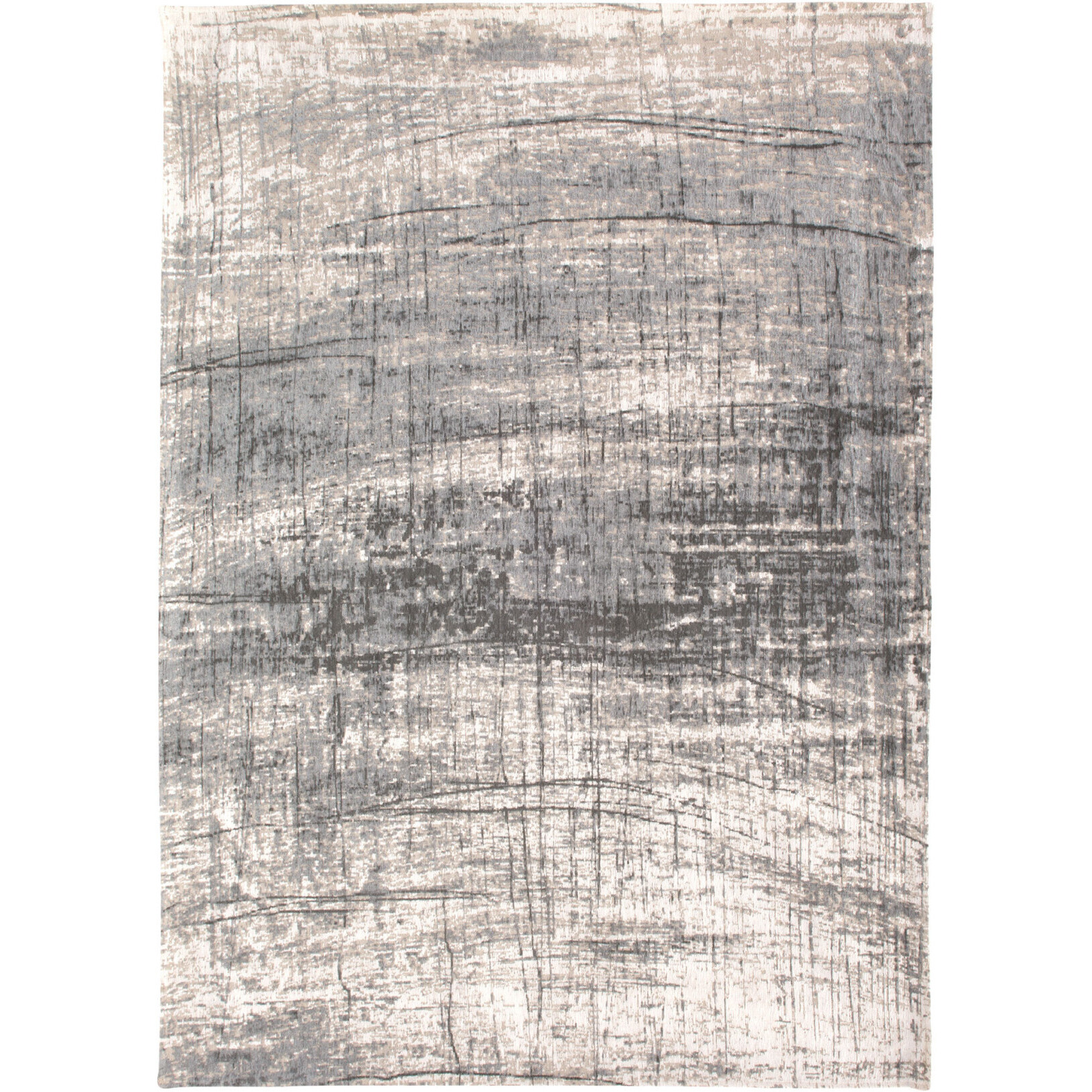 7' X 9' Gray and White Abstract Non Skid Area Rug