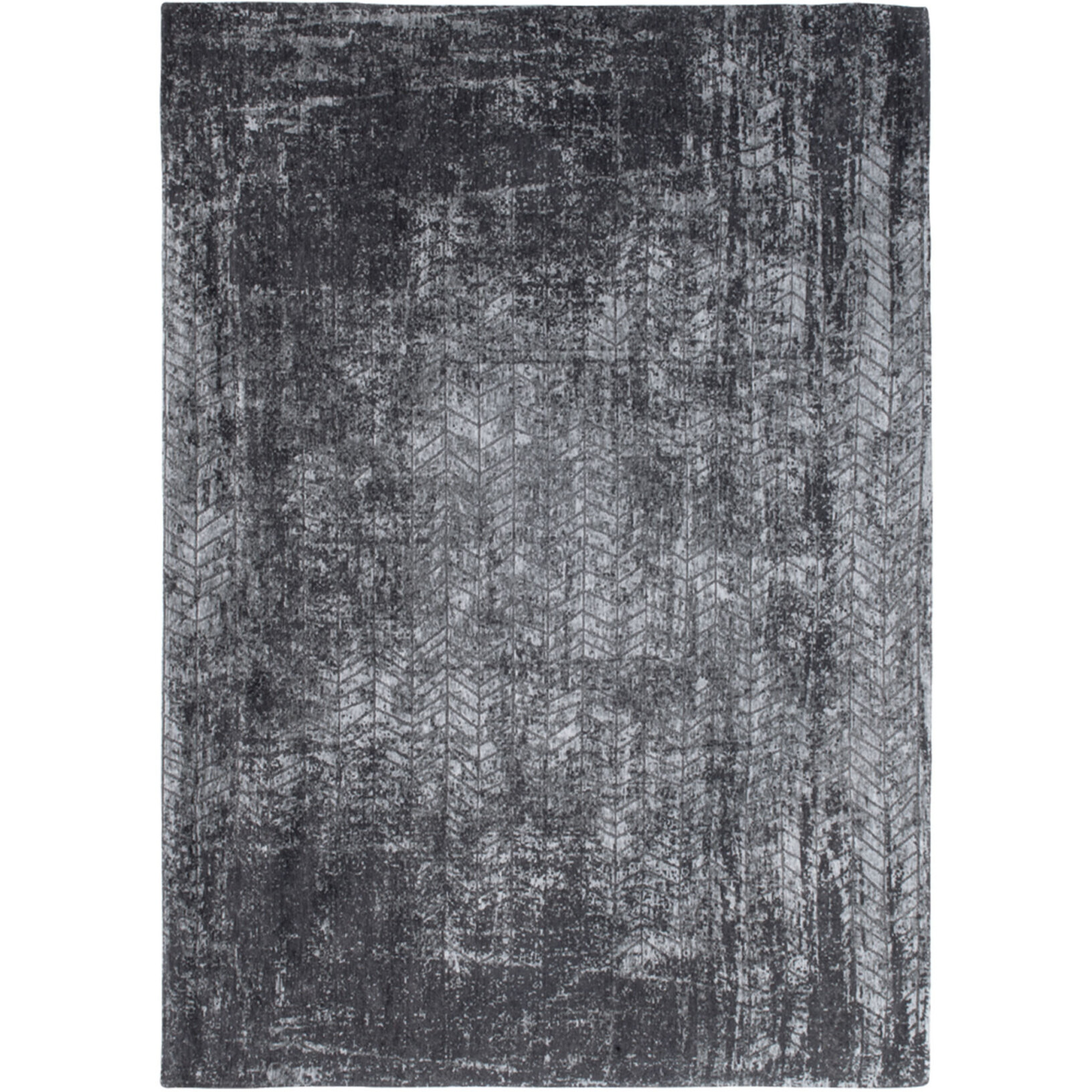 5' X 7' Black and Gray Chevron Non Skid Area Rug