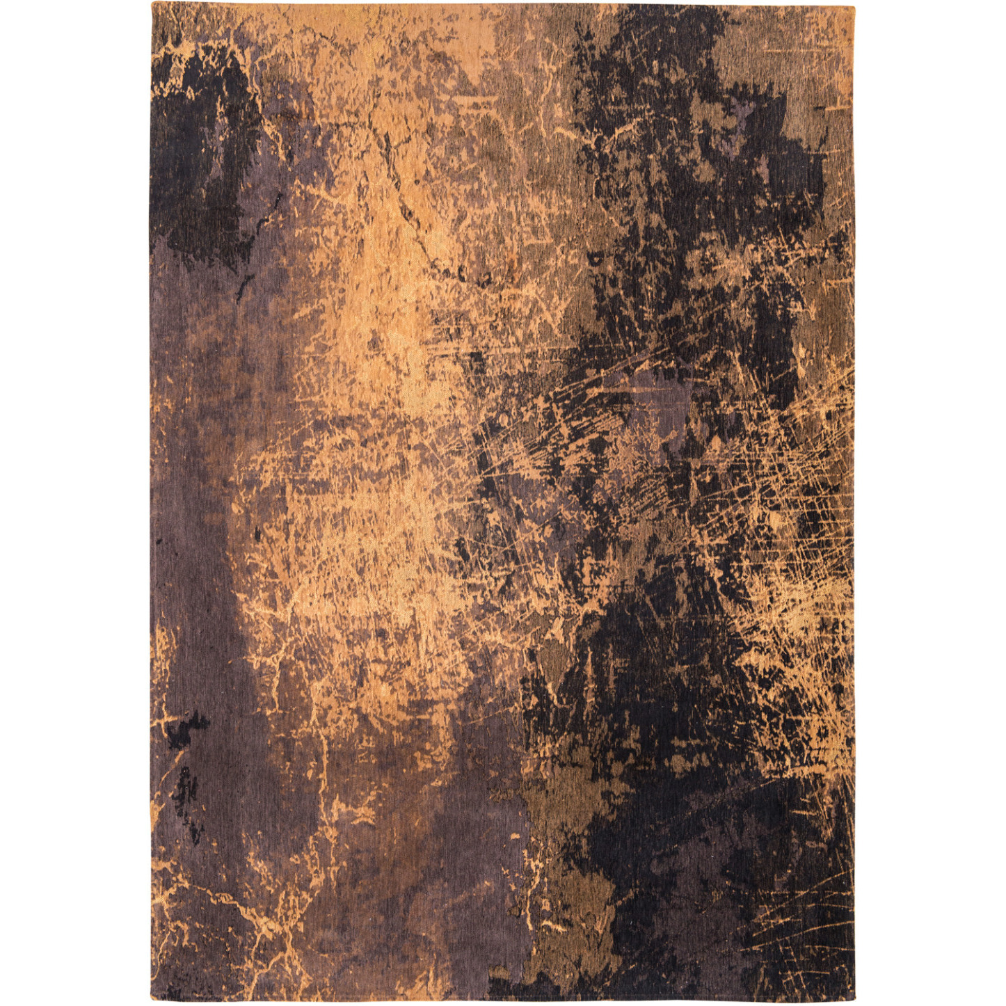 9' X 13' Yellow and Brown Abstract Non Skid Area Rug