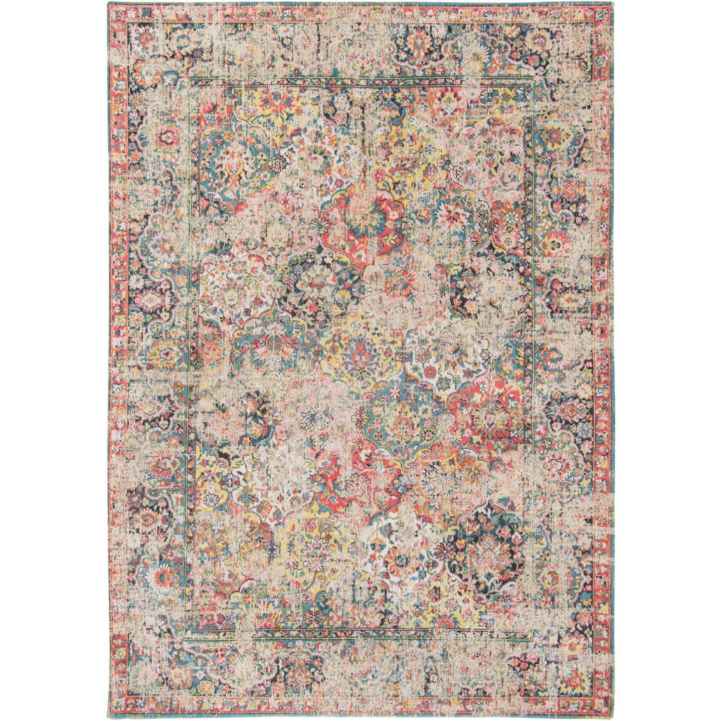 5' X 7' Red Oriental Non Skid Area Rug