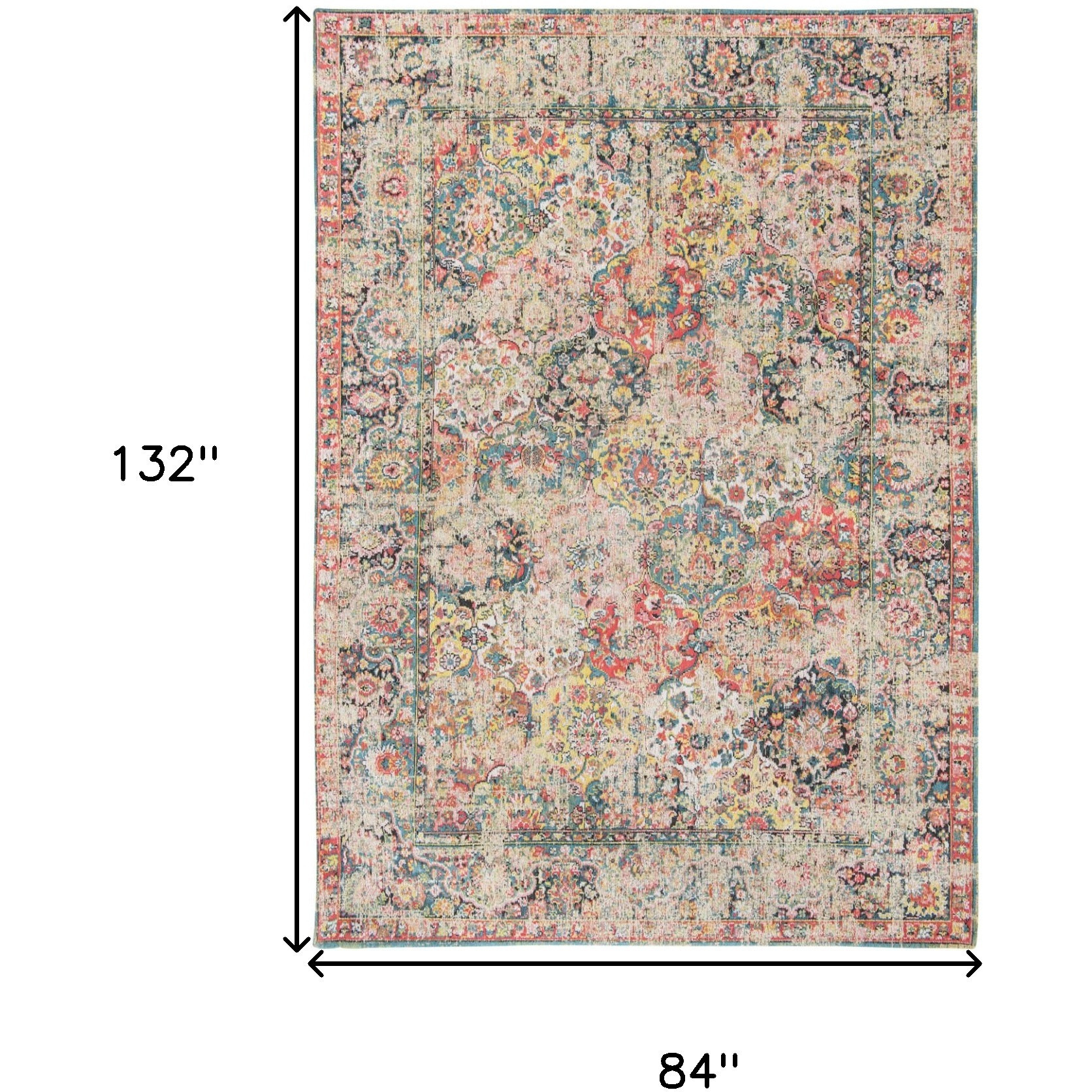 8' X 11' Red Oriental Non Skid Area Rug