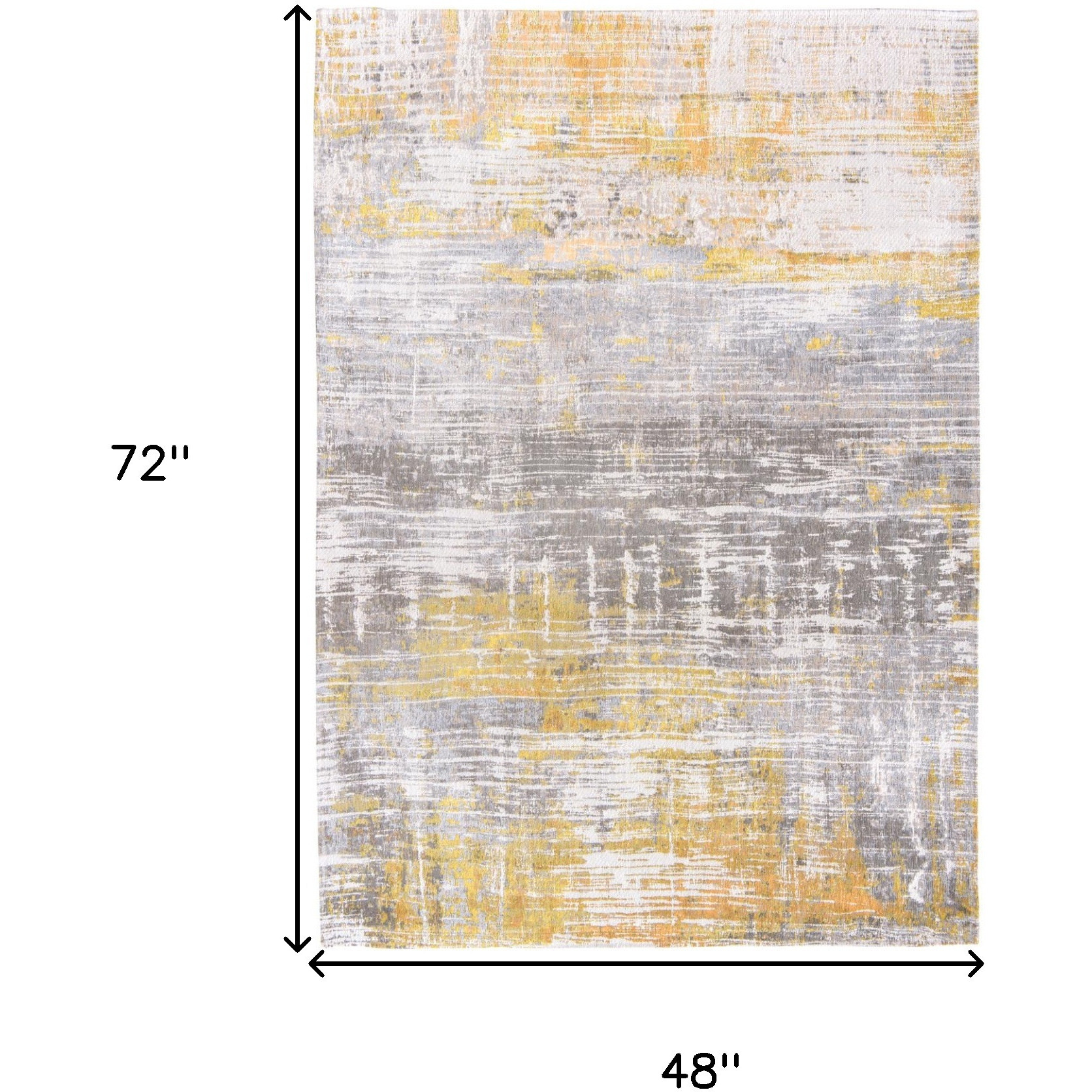 5' X 7' Gray and Yellow Abstract Non Skid Area Rug