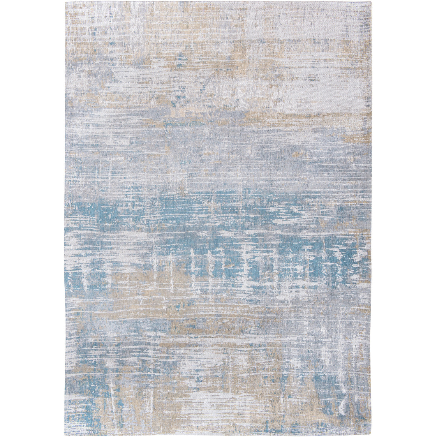7' X 9' Blue and Yellow Abstract Non Skid Area Rug