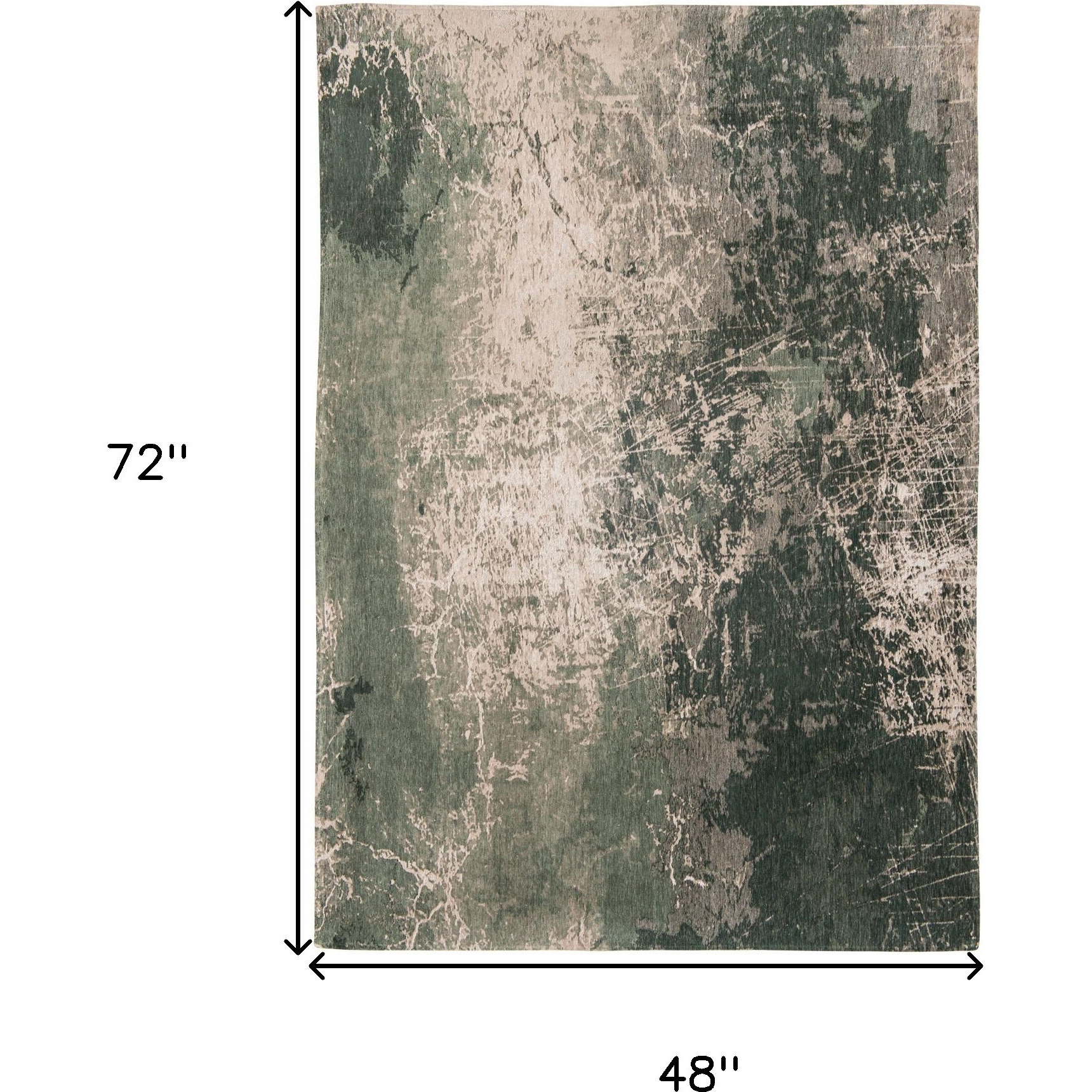 5' X 7' Beige and Green Abstract Non Skid Area Rug