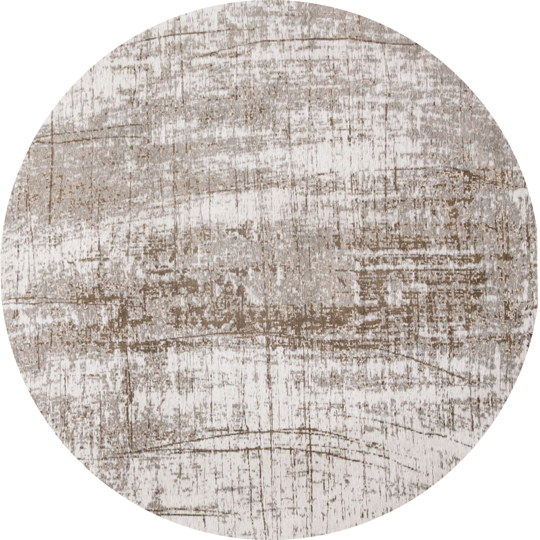 8' Gray and Beige Round Abstract Non Skid Area Rug