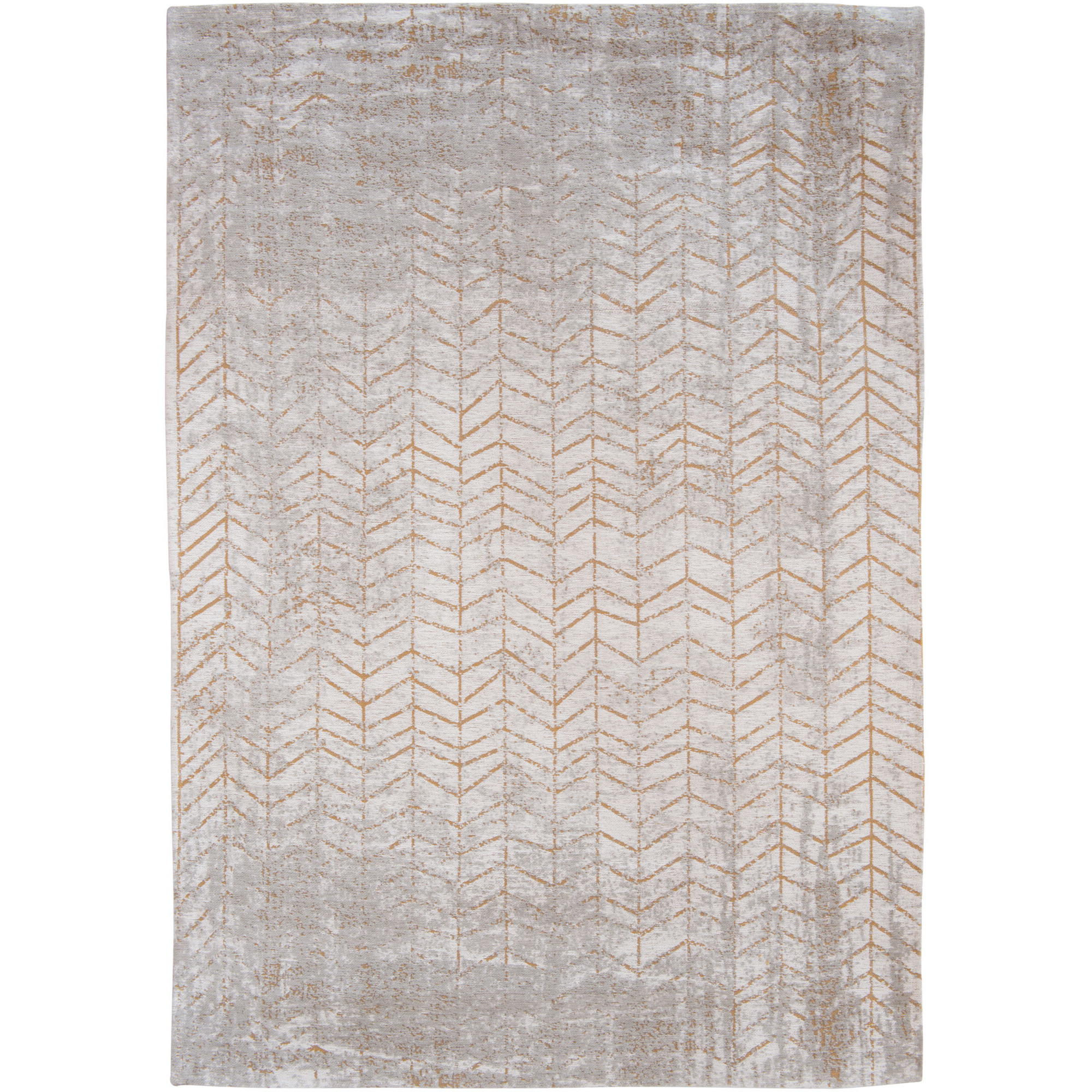 6' X 8' Gray and Yellow Chevron Non Skid Area Rug