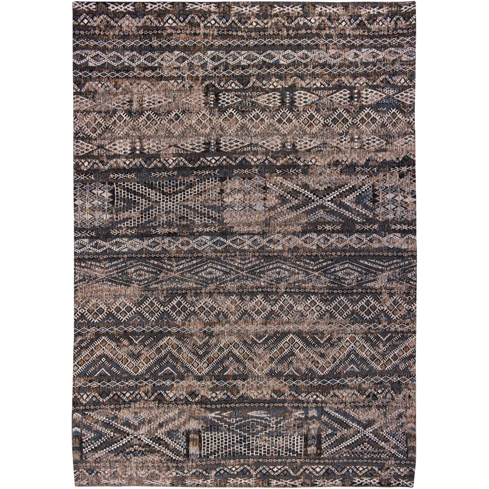7' X 9' Gray and Beige Oriental Non Skid Area Rug
