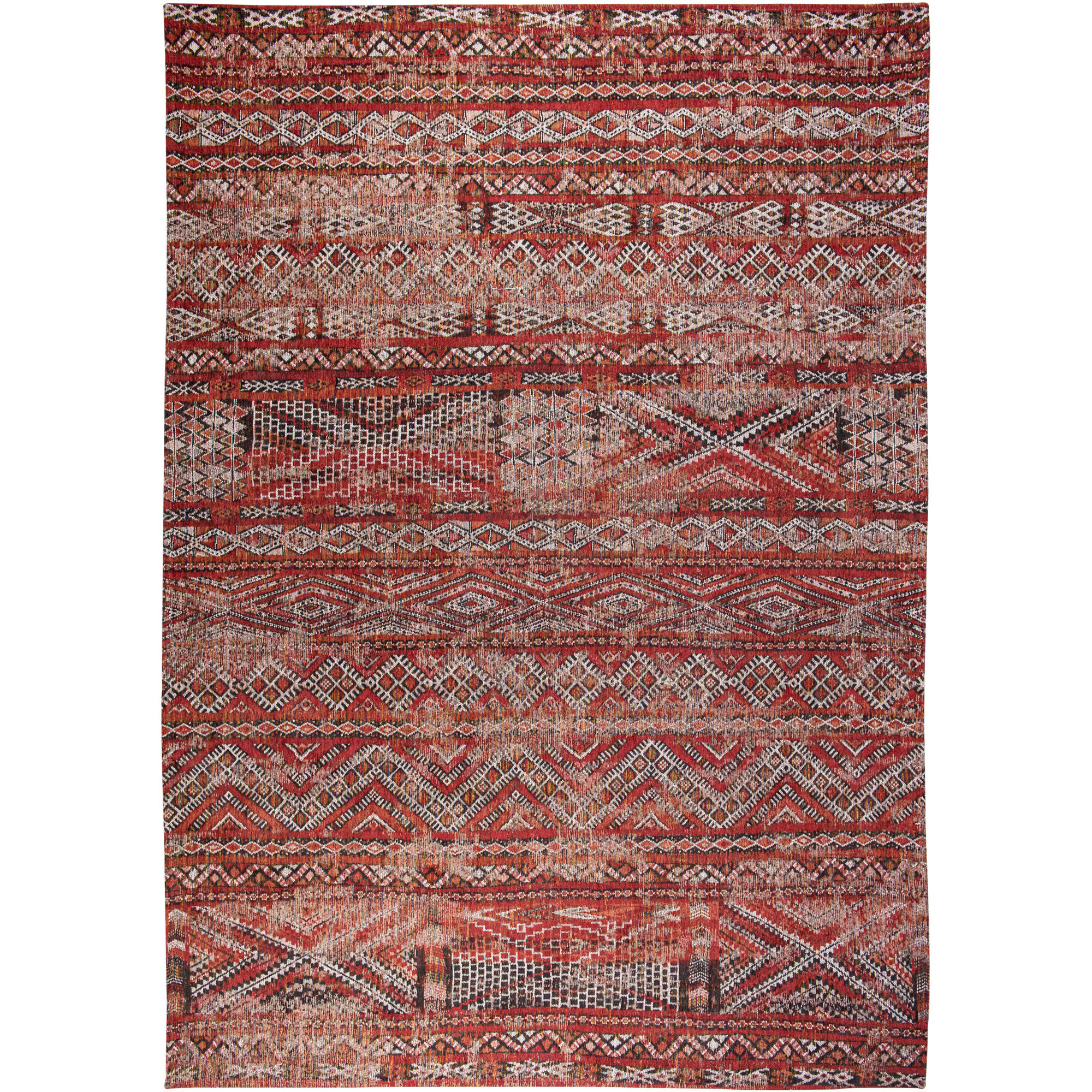 6' X 8' Red and Gray Oriental Non Skid Area Rug