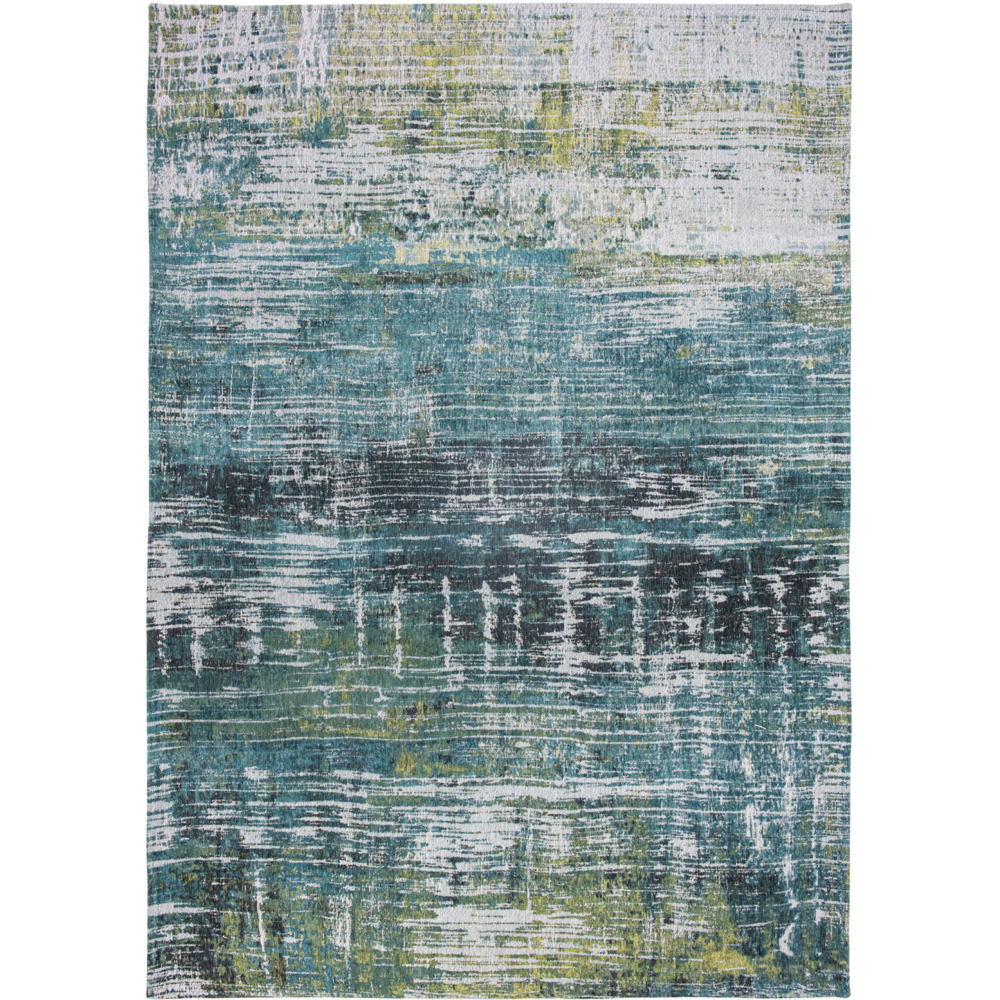 9' X 13' Blue and Green Abstract Non Skid Area Rug