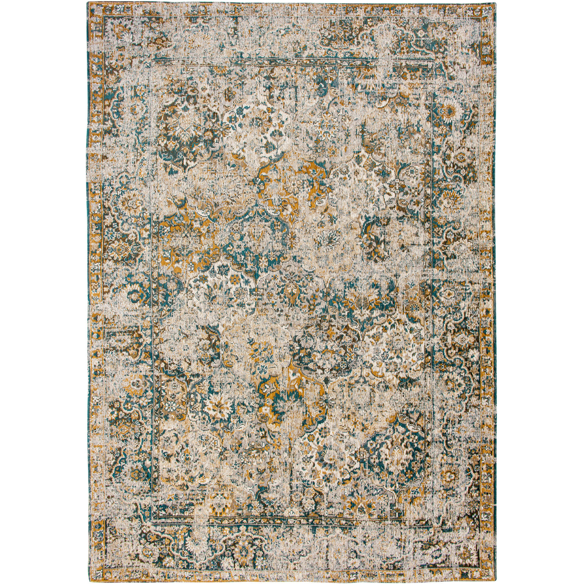 6' X 8' Blue and Green Abstract Non Skid Area Rug