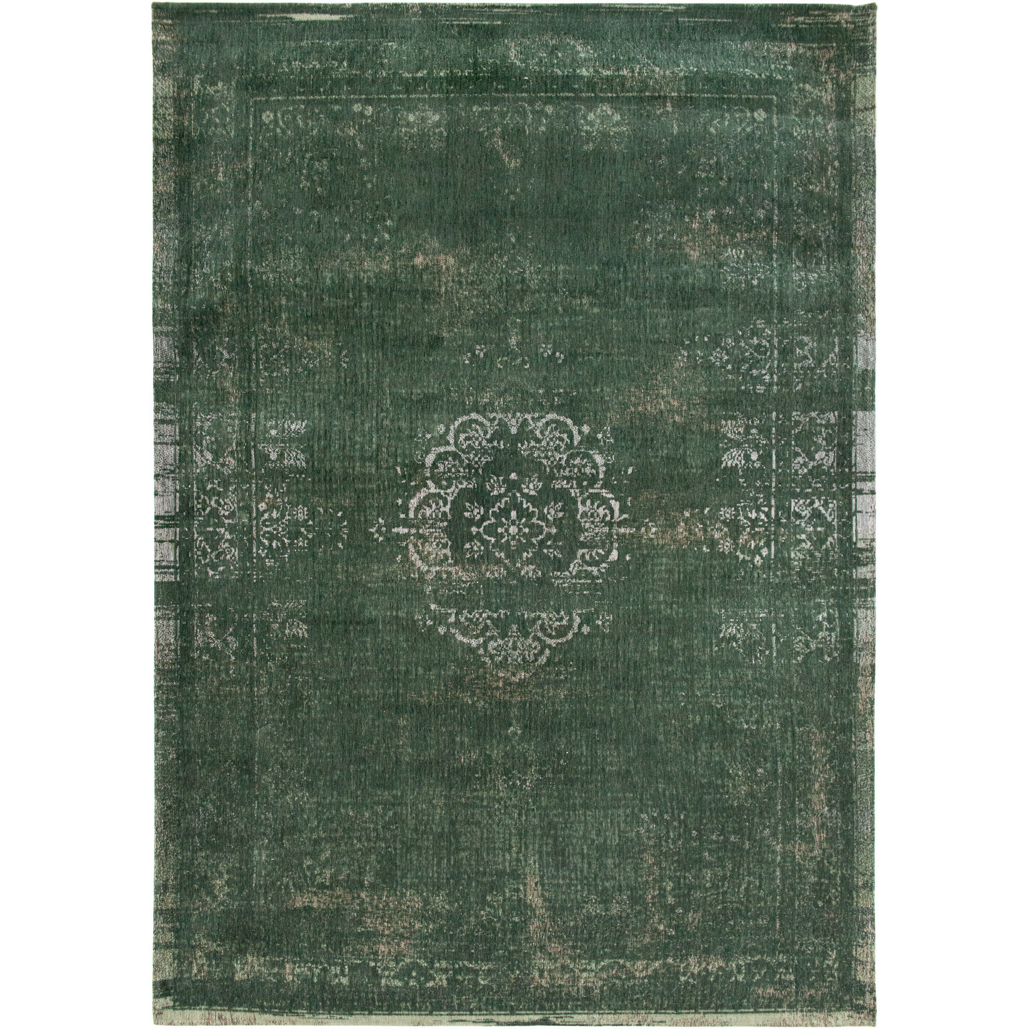3' X 5' Gray and Green Medallion Non Skid Area Rug