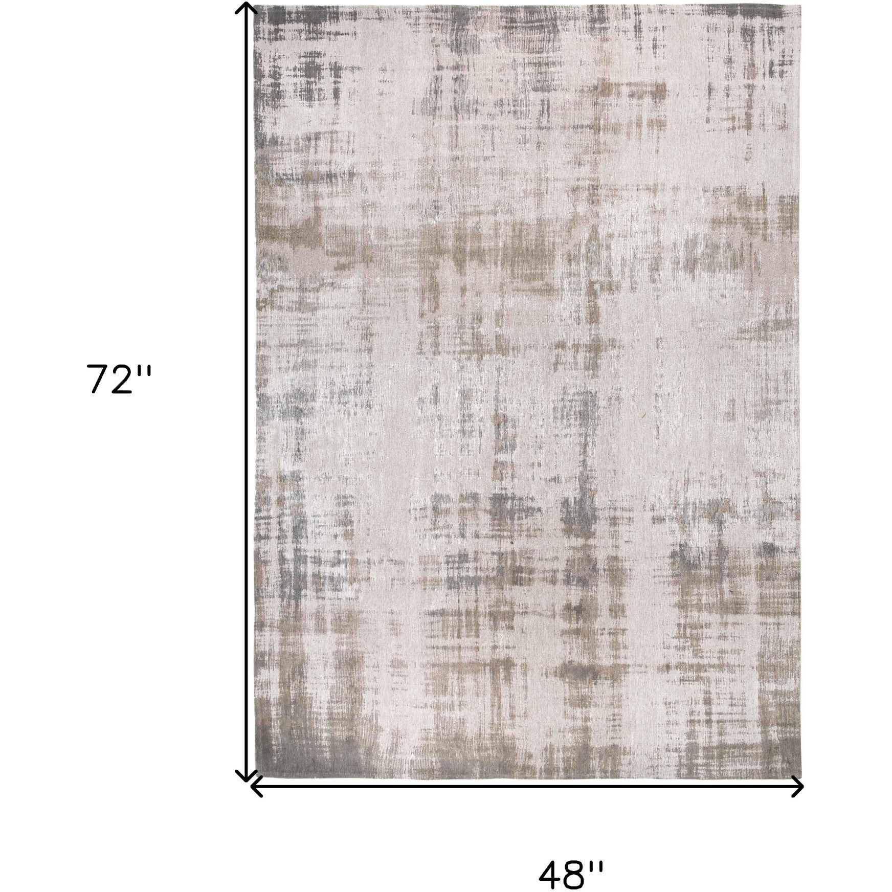 5' X 7' Gray and Beige Abstract Non Skid Area Rug