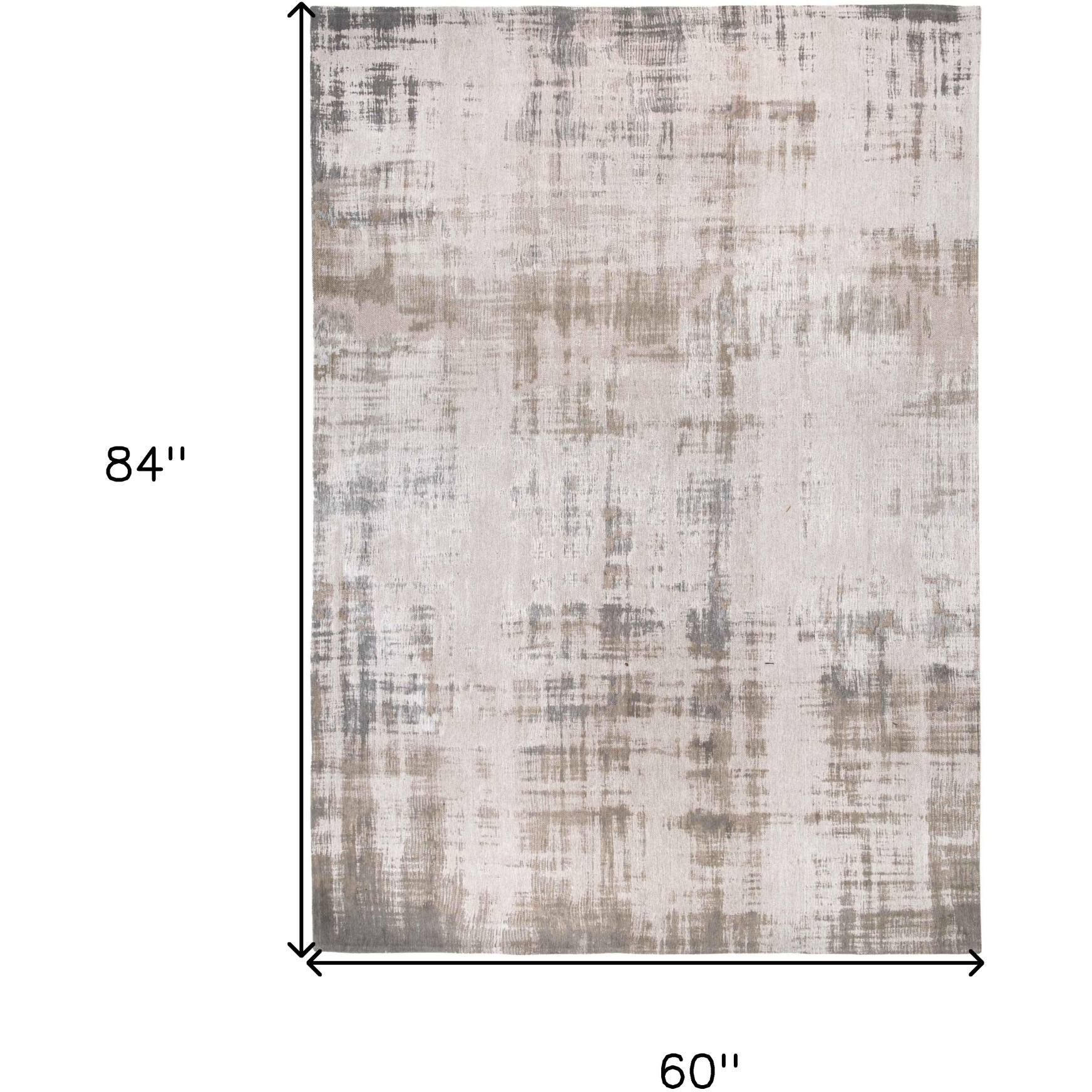 6' X 8' Gray and Beige Abstract Non Skid Area Rug