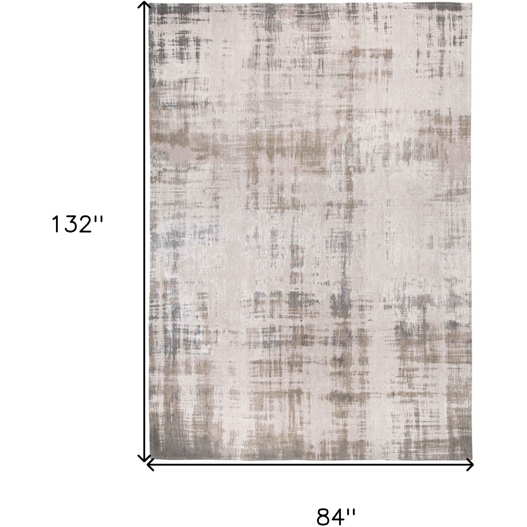 8' X 11' Gray and Beige Abstract Non Skid Area Rug