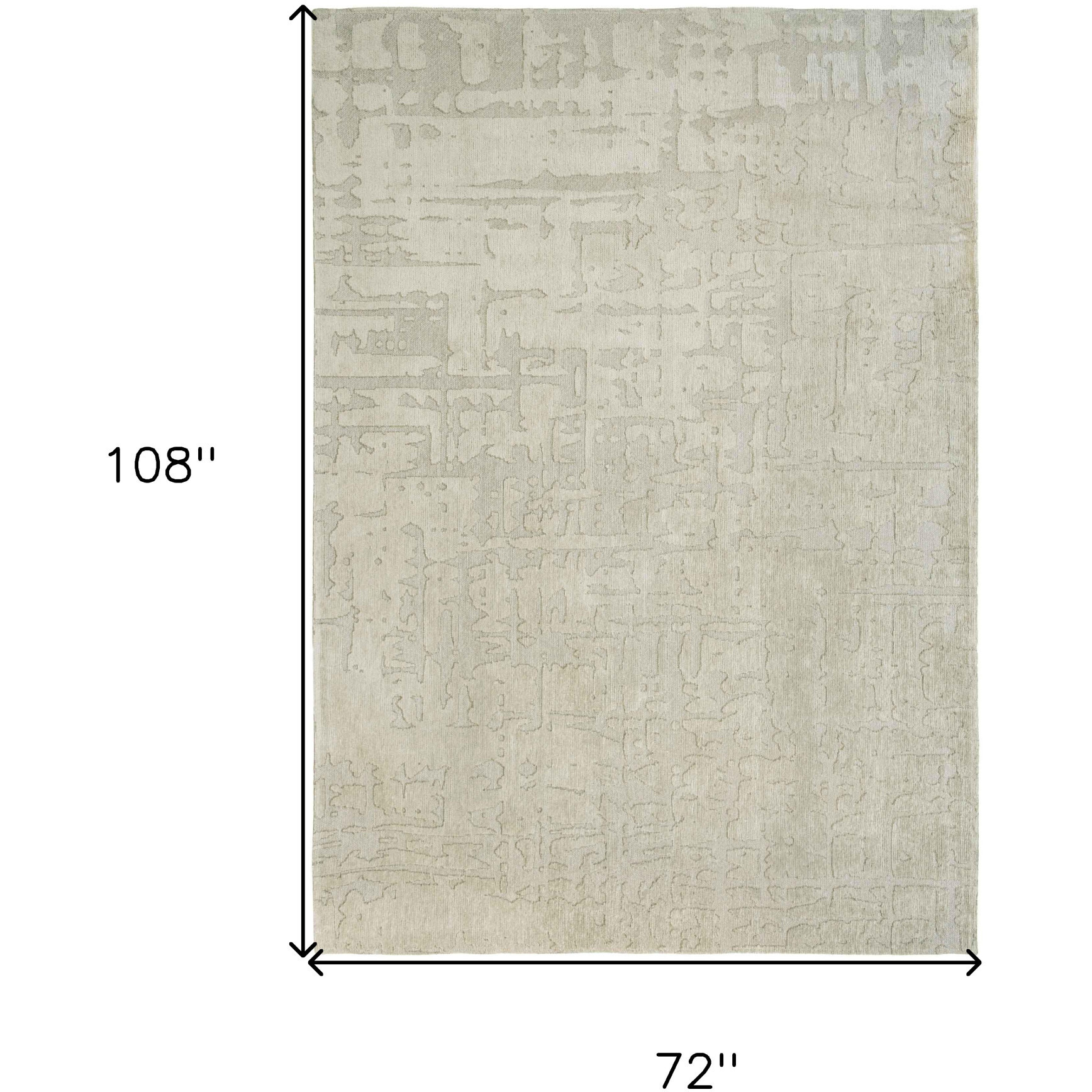 7' X 9' Gray and Beige Abstract Non Skid Area Rug