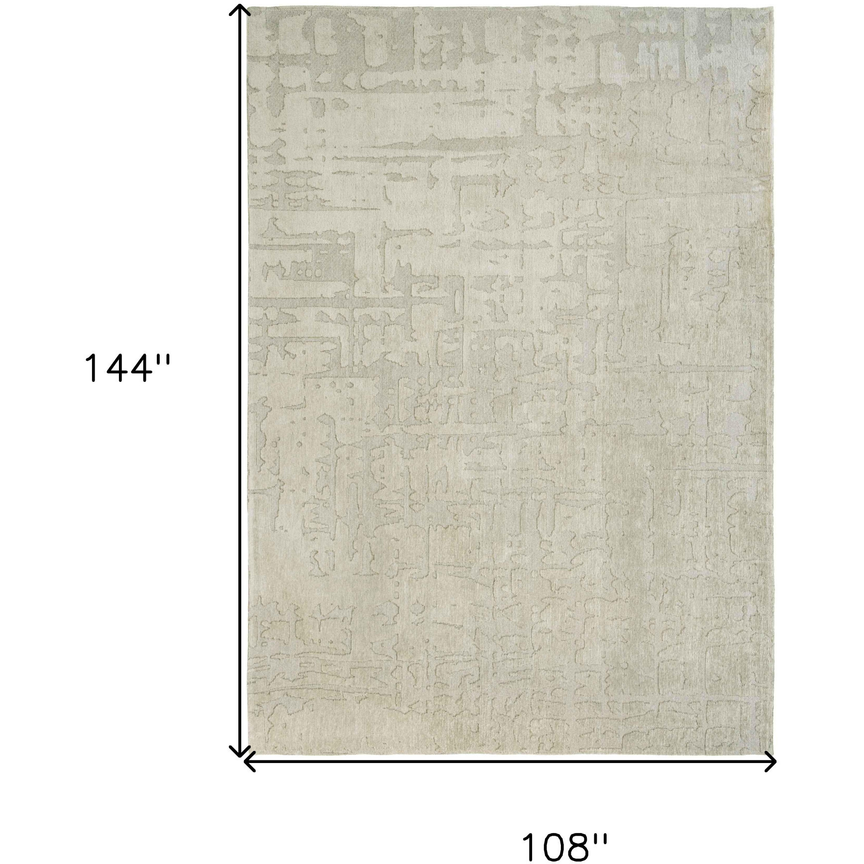 9' X 13' Gray and Beige Abstract Non Skid Area Rug