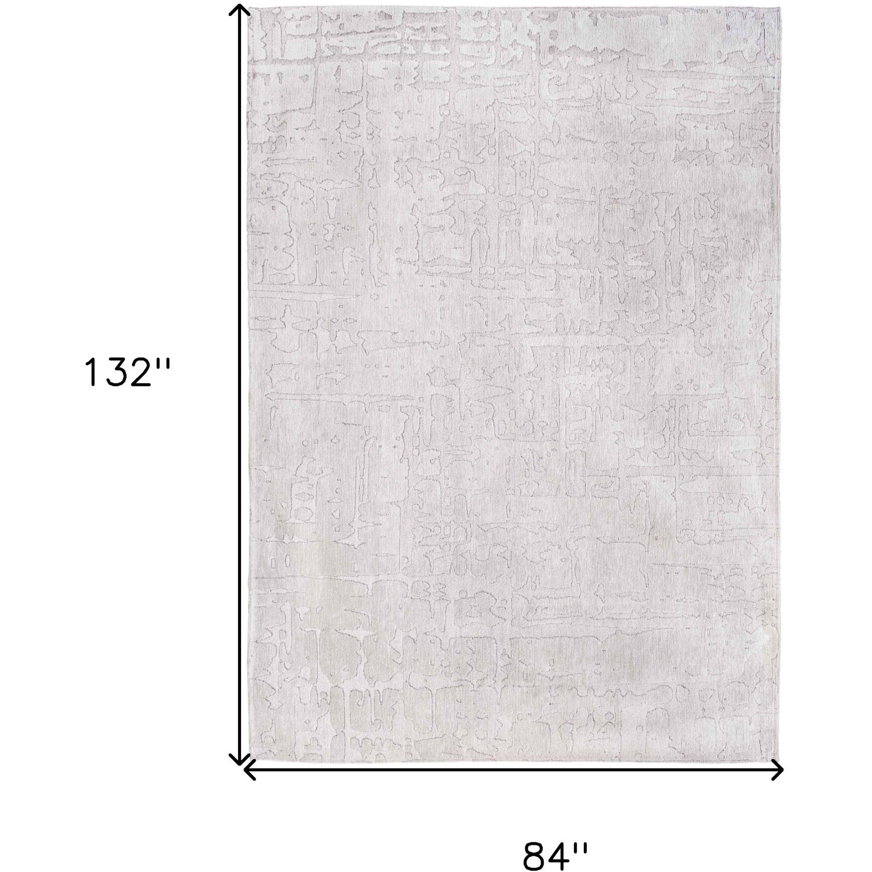 8' X 11' White Abstract Non Skid Area Rug