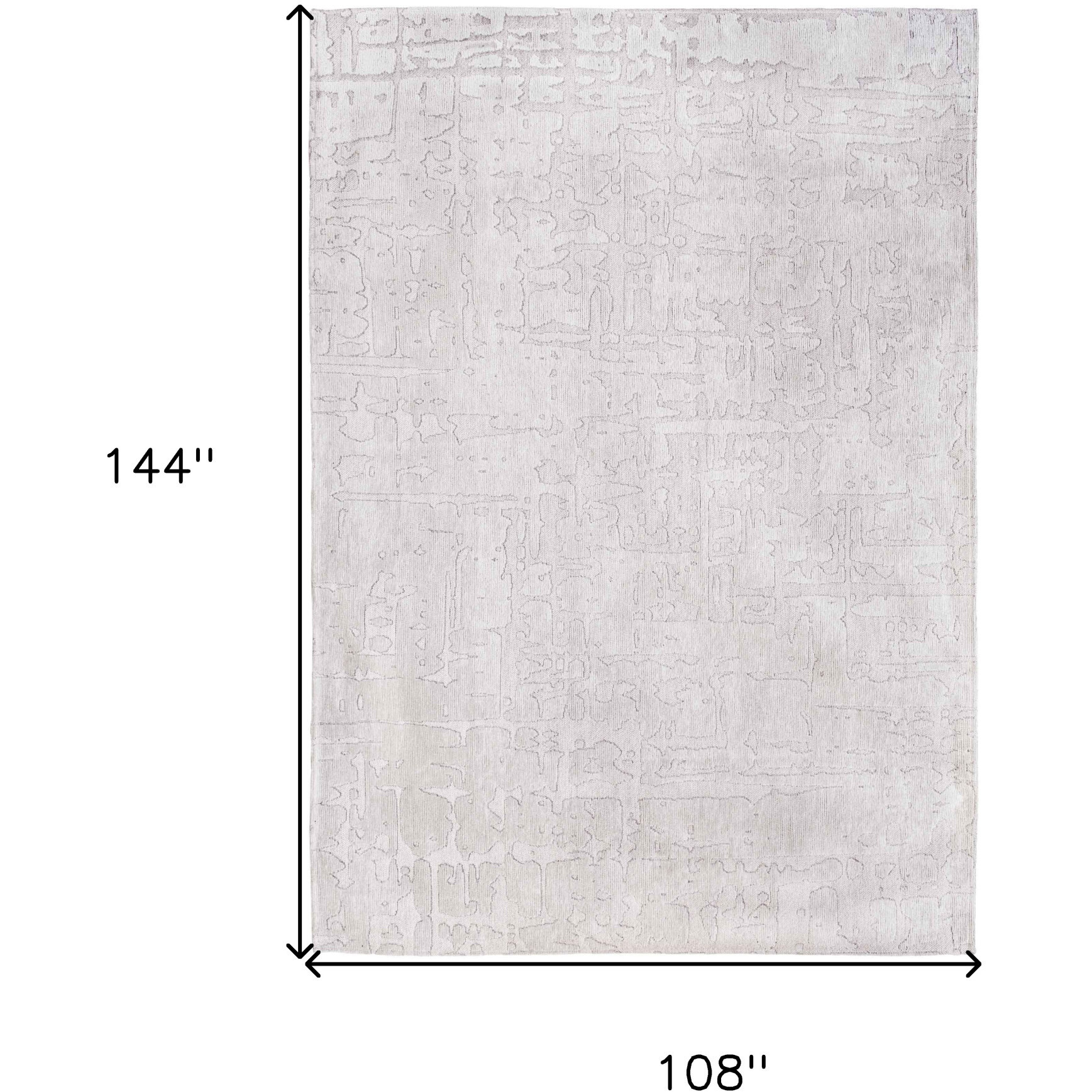 9' X 13' White Abstract Non Skid Area Rug