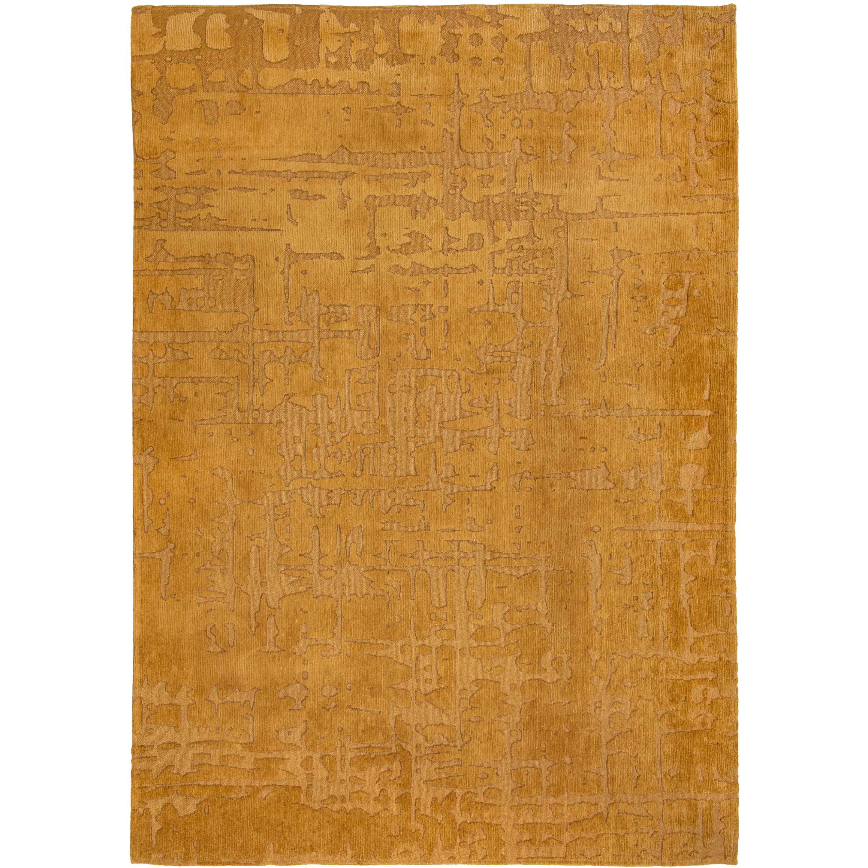 6' X 8' Yellow Abstract Non Skid Area Rug