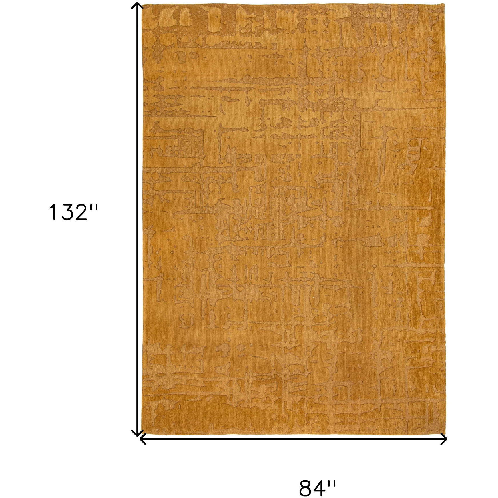 8' X 11' Yellow Abstract Non Skid Area Rug