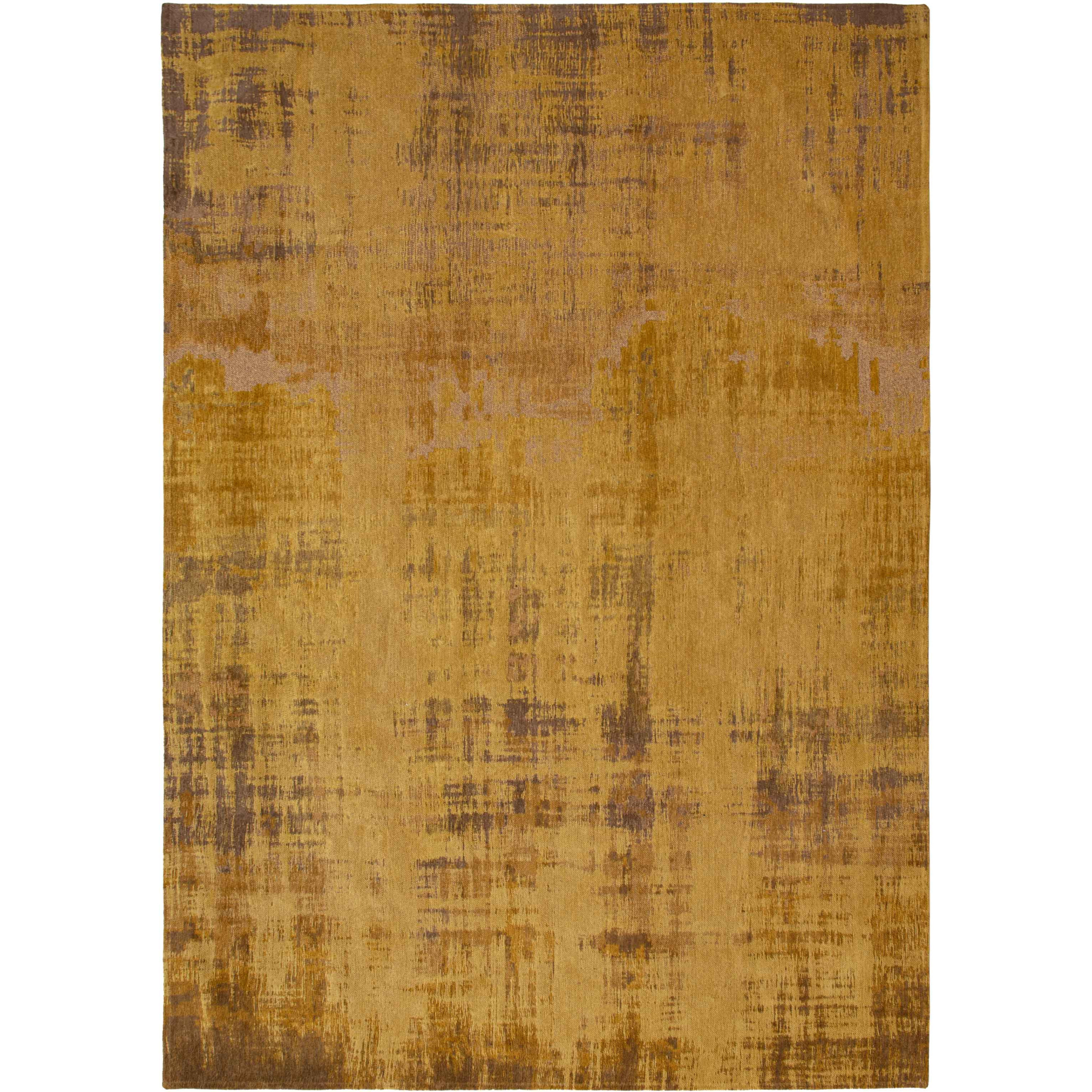 3' X 5' Yellow and Brown Abstract Non Skid Area Rug