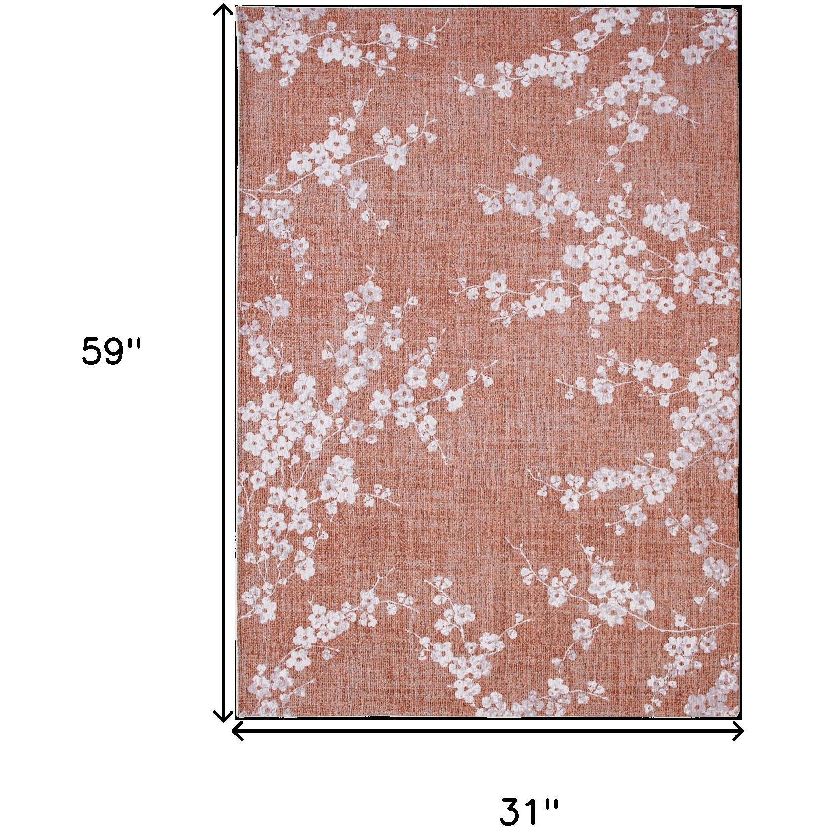 3' X 5' Red and White Oriental Non Skid Area Rug