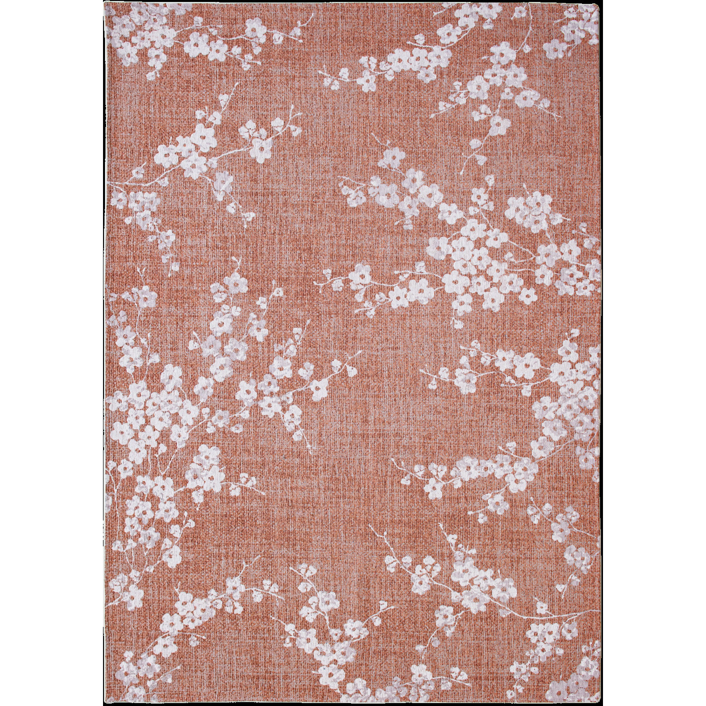 5' X 7' Red and White Oriental Non Skid Area Rug