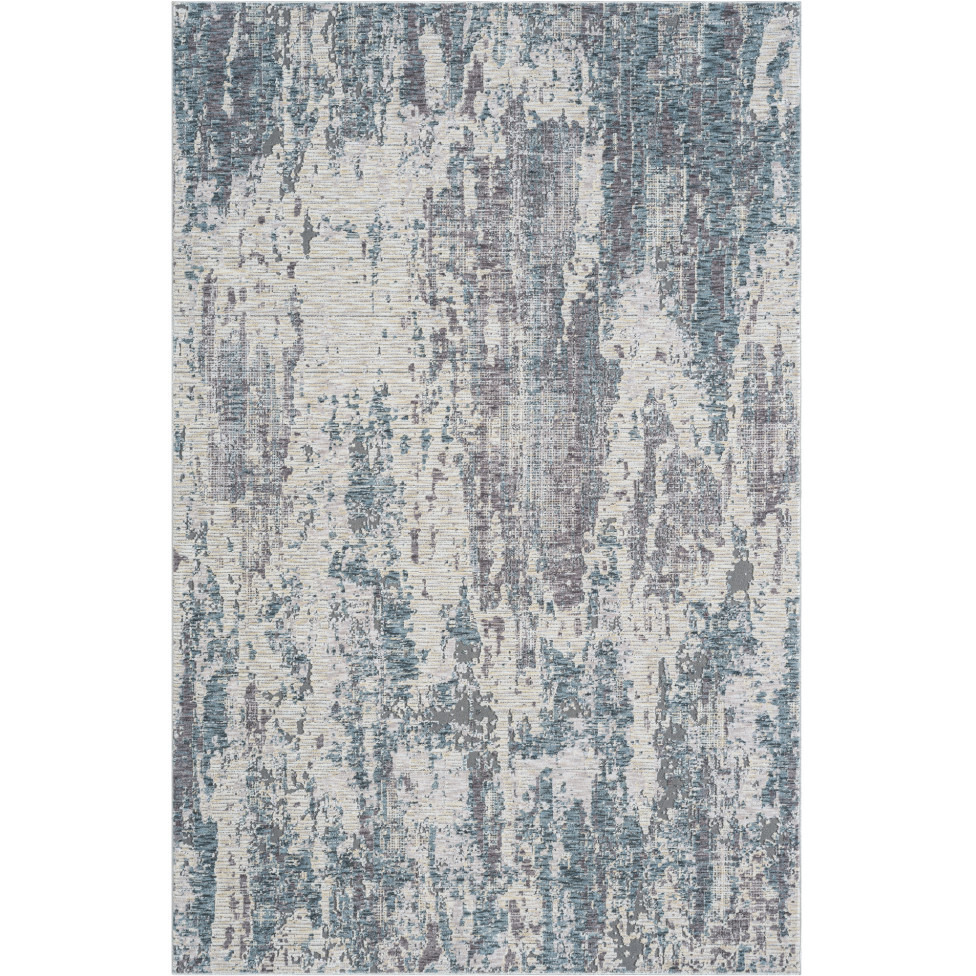 5' X 8' Gray and Ivory Abstract Area Rug