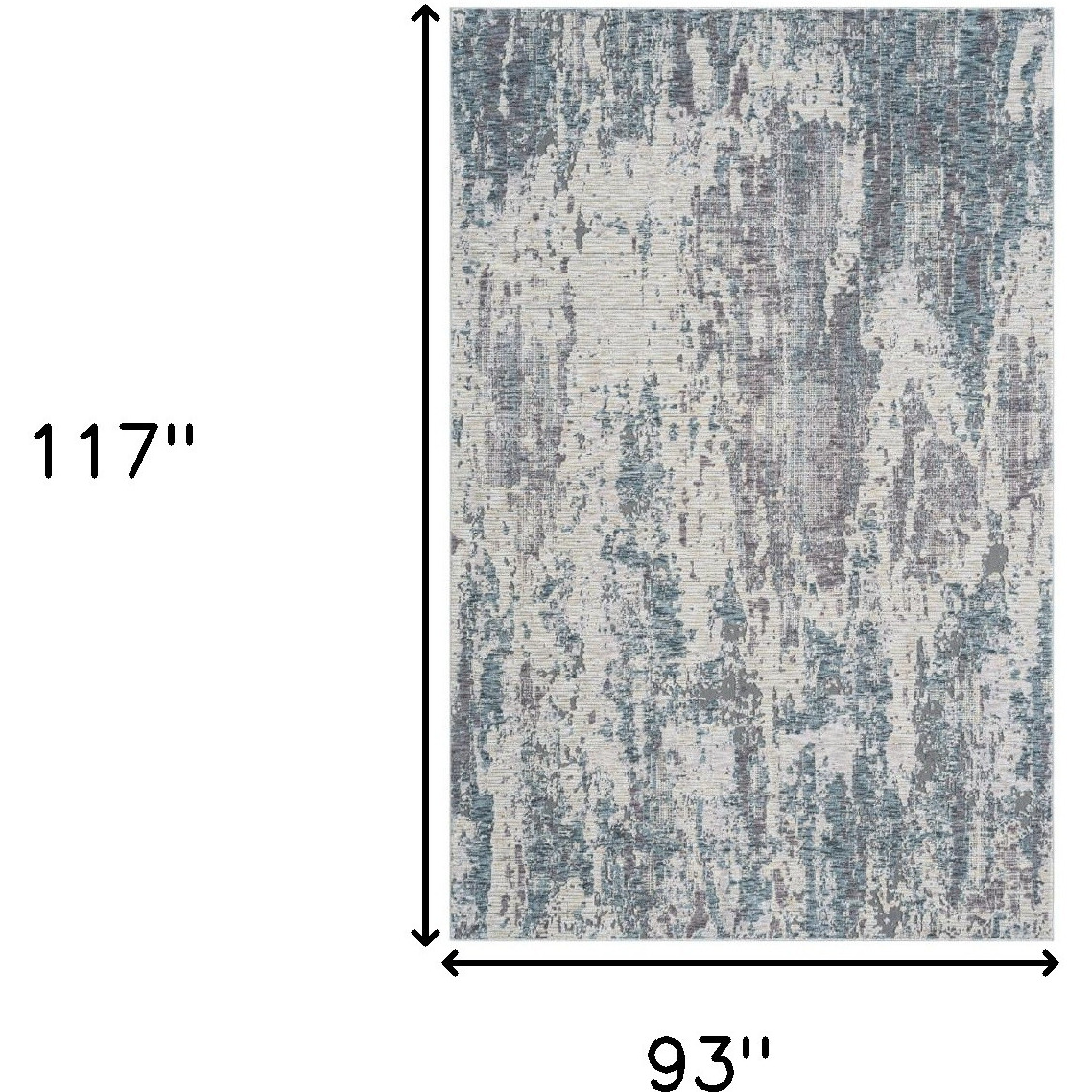 8' X 10' Gray and Ivory Abstract Area Rug
