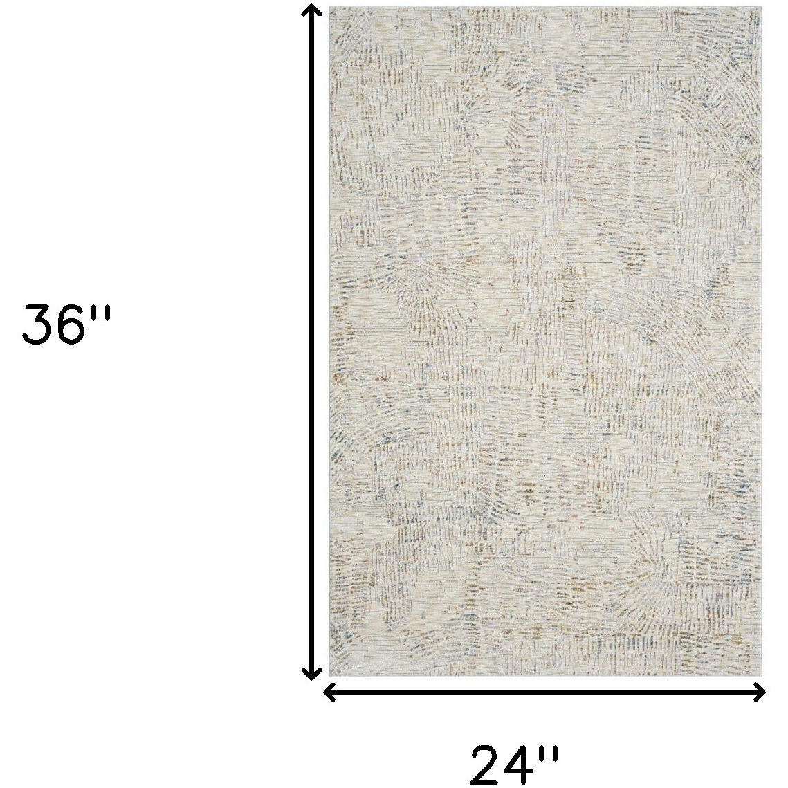 2' X 3' Ivory and Gray Abstract Area Rug