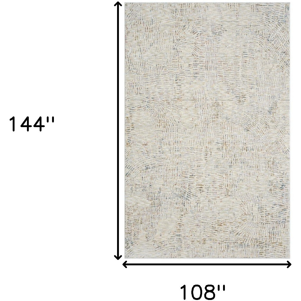 9' X 12' Ivory and Gray Abstract Area Rug