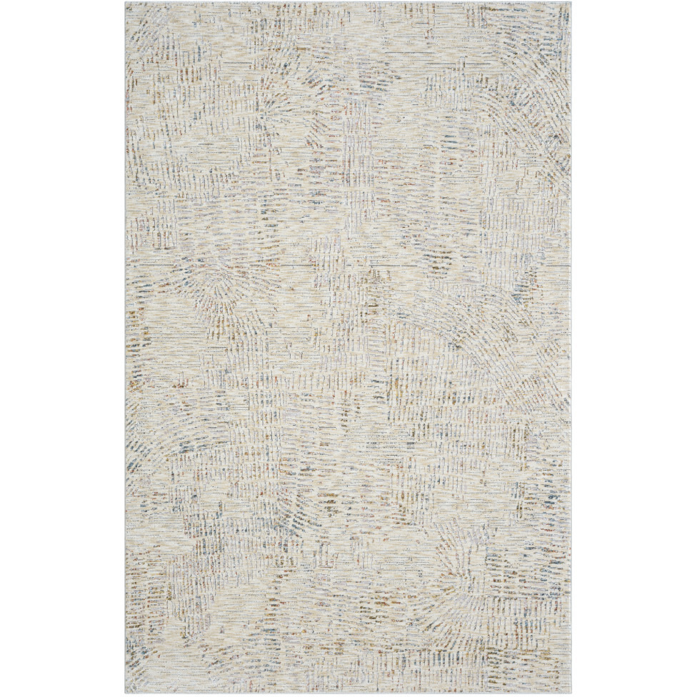 9' X 12' Ivory and Gray Abstract Area Rug
