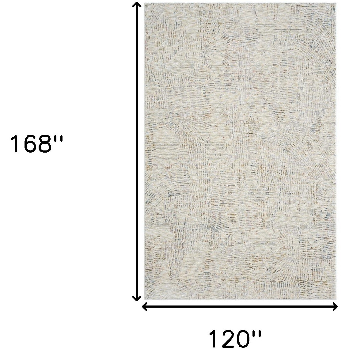 10' X 14' Ivory and Gray Abstract Area Rug