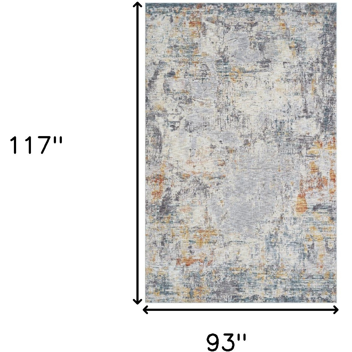 8' X 10' Gray and Ivory Abstract Area Rug