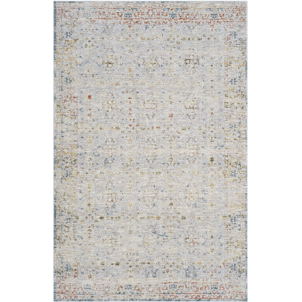 2' X 3' Ivory and Blue Floral Area Rug