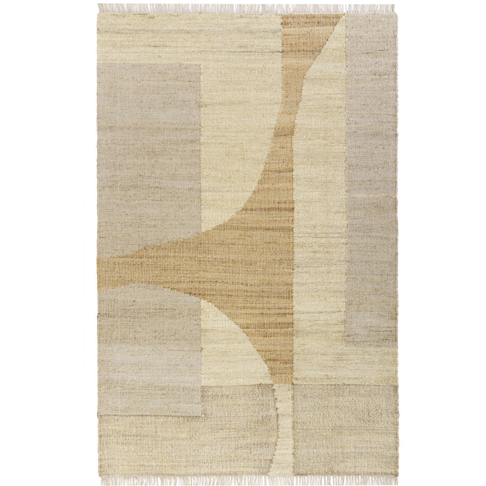 2' X 3' Ivory Abstract Hand Woven Area Rug