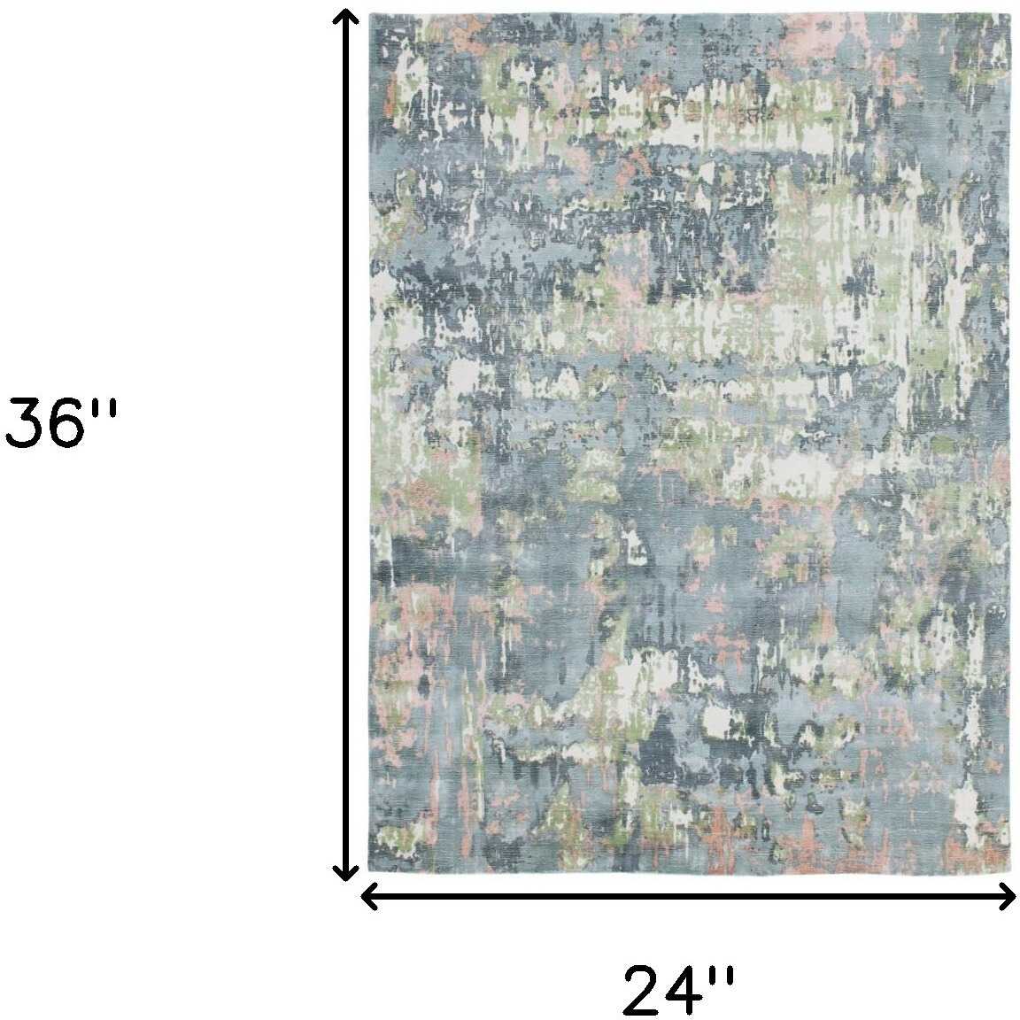 2' X 3' Gray and Yellow Abstract Hand Loomed Area Rug