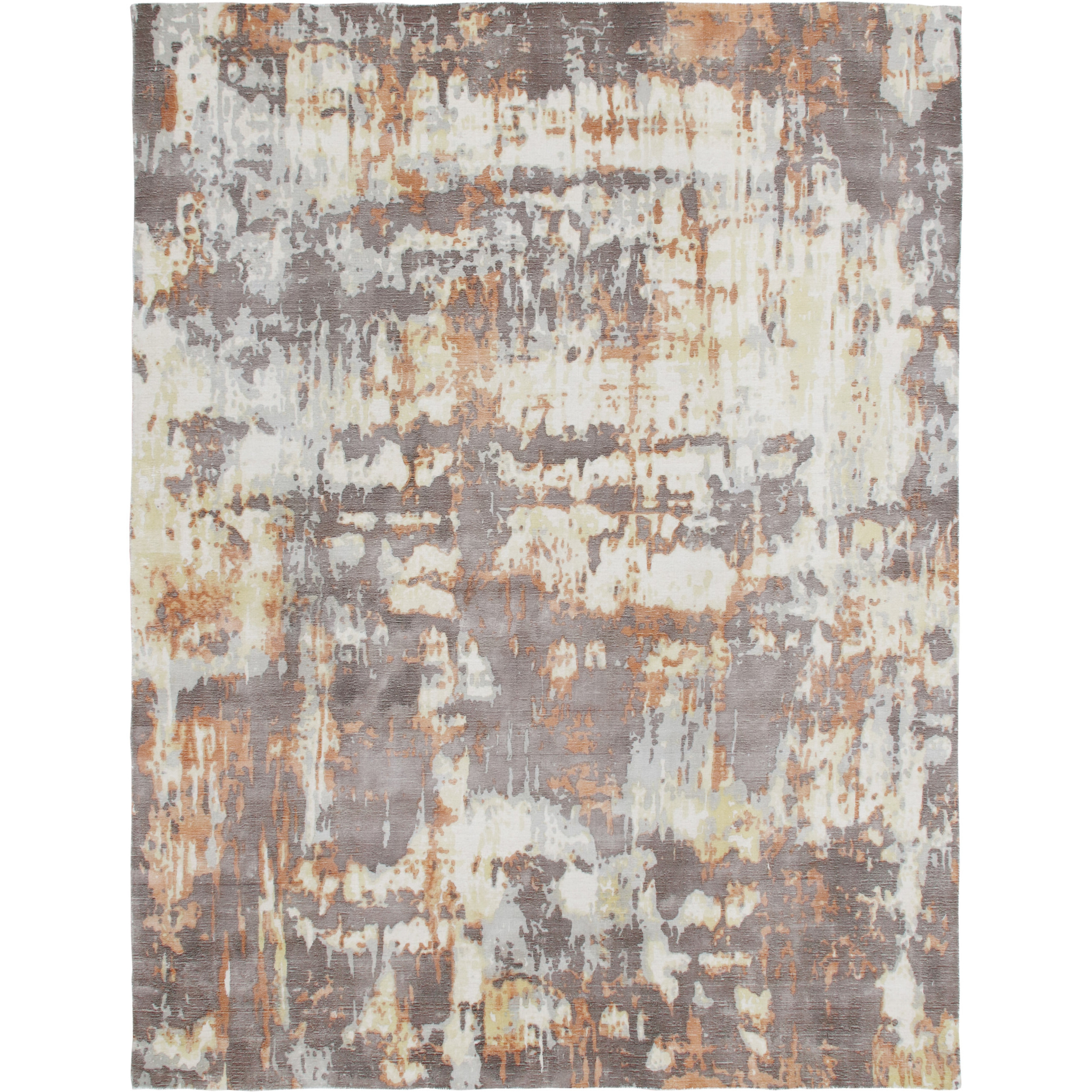 9' X 12' Brown and Tan Abstract Wool Blend Hand Loomed Area Rug
