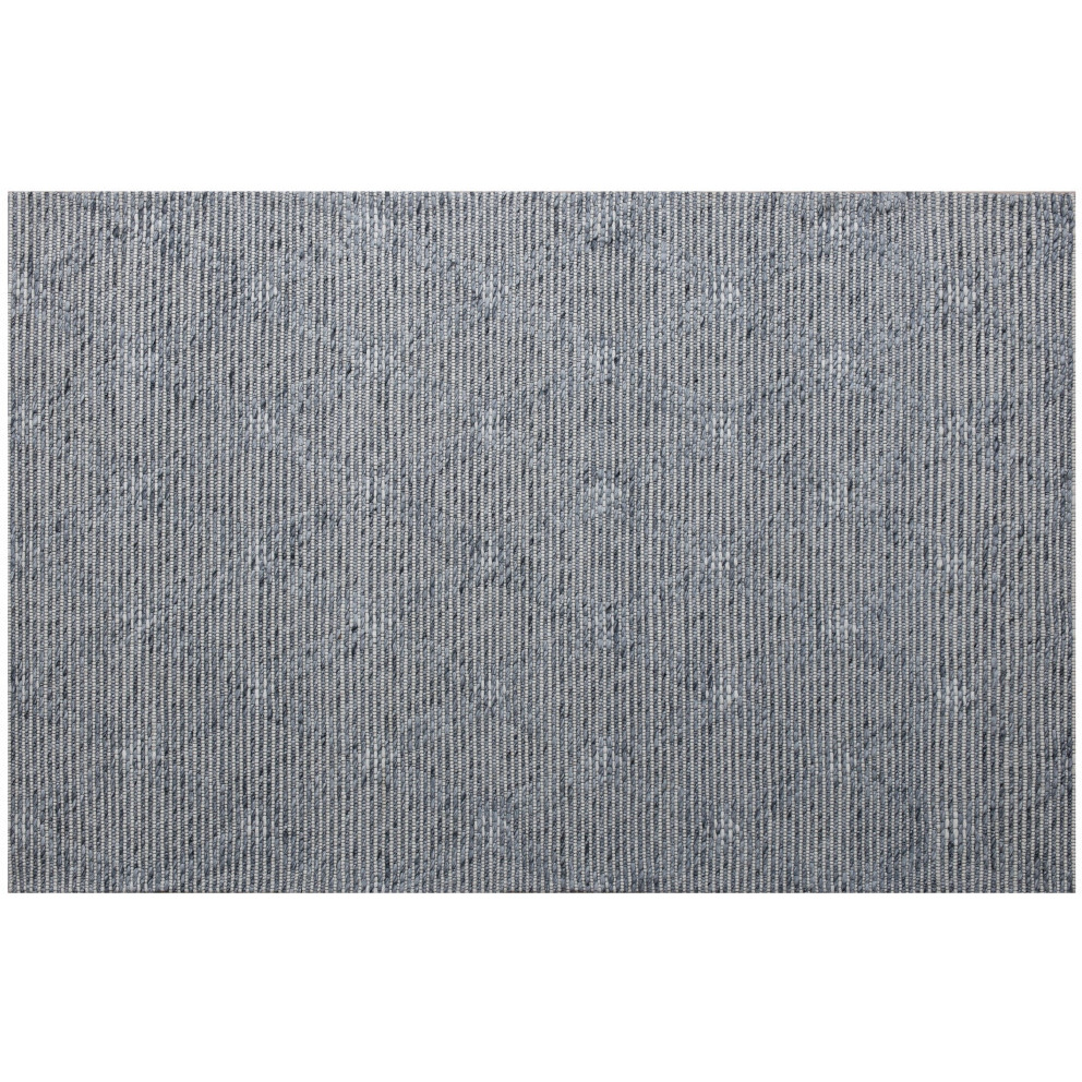 2' X 3' Blue Wool Geometric Hand Woven Area Rug