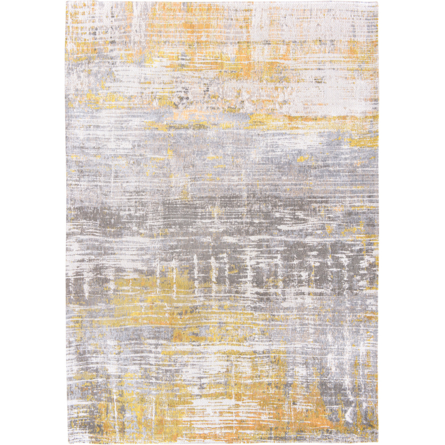 10' Gray and Yellow Abstract Non Skid Area Rug