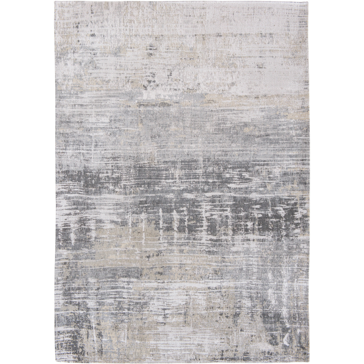 10' Gray and White Abstract Non Skid Area Rug