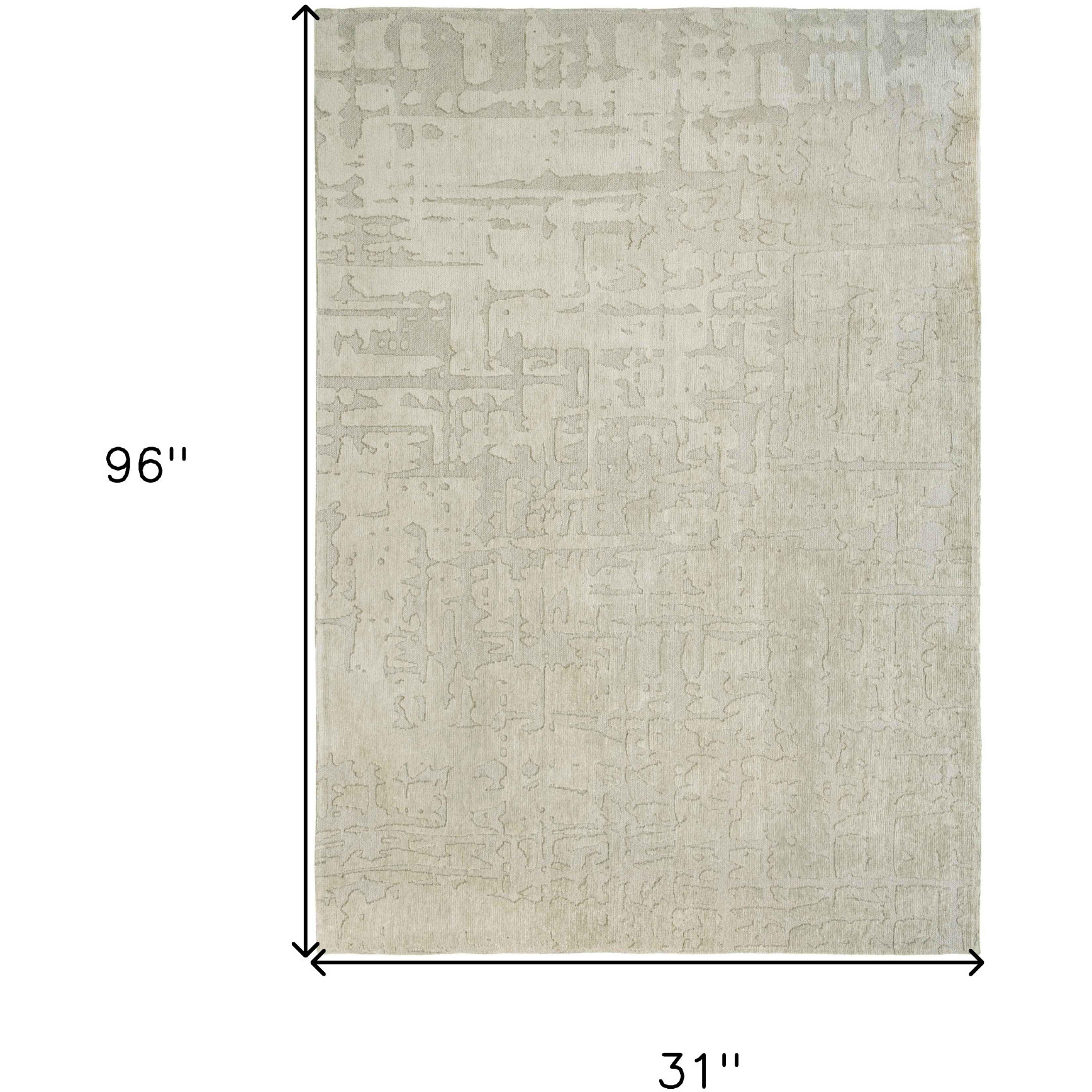 10' Gray and Beige Abstract Non Skid Area Rug