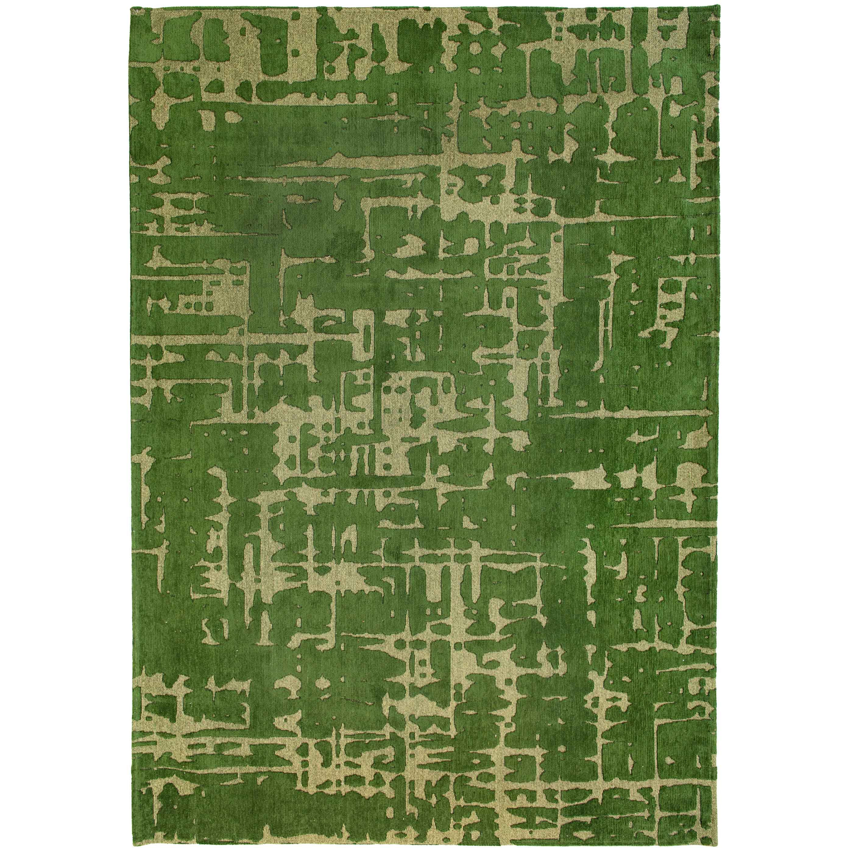 10' Green Abstract Non Skid Area Rug