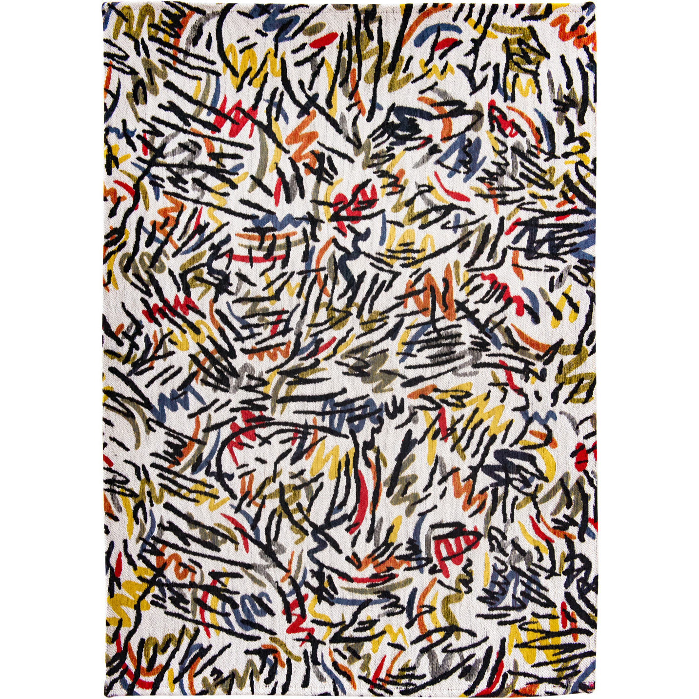 8' X 11' White Abstract Non Skid Area Rug